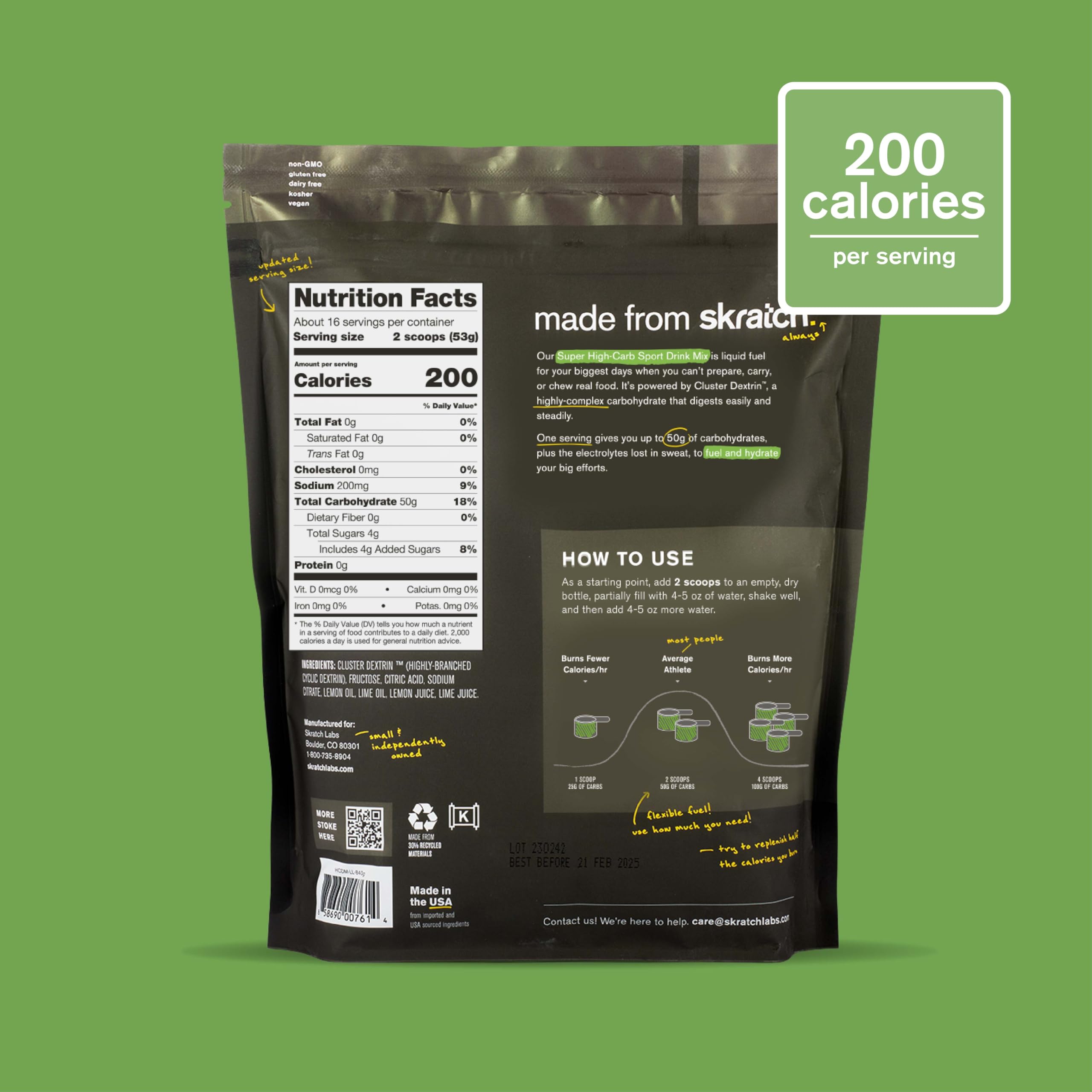 Skratch Labs | Mezcla de bebida en polvo de carbohidratos Superfuel, (limón y lima, 840 gramos)
