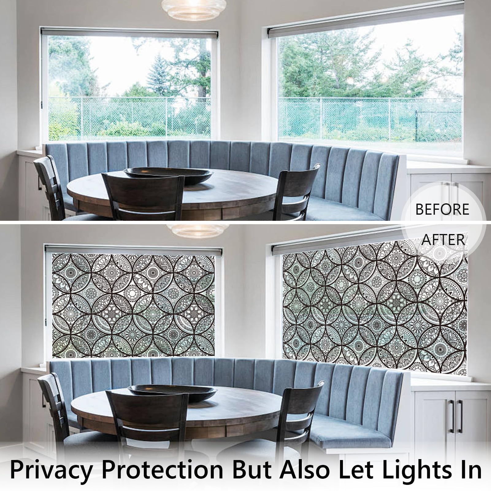 dktie, Raamfolie, privacy-vinylfolie, niet-klevende folie, glas-in-lood raamfolie, voor badkamer, douchedeur, warmteregeling, anti-uv, 44,5 x 200 cm