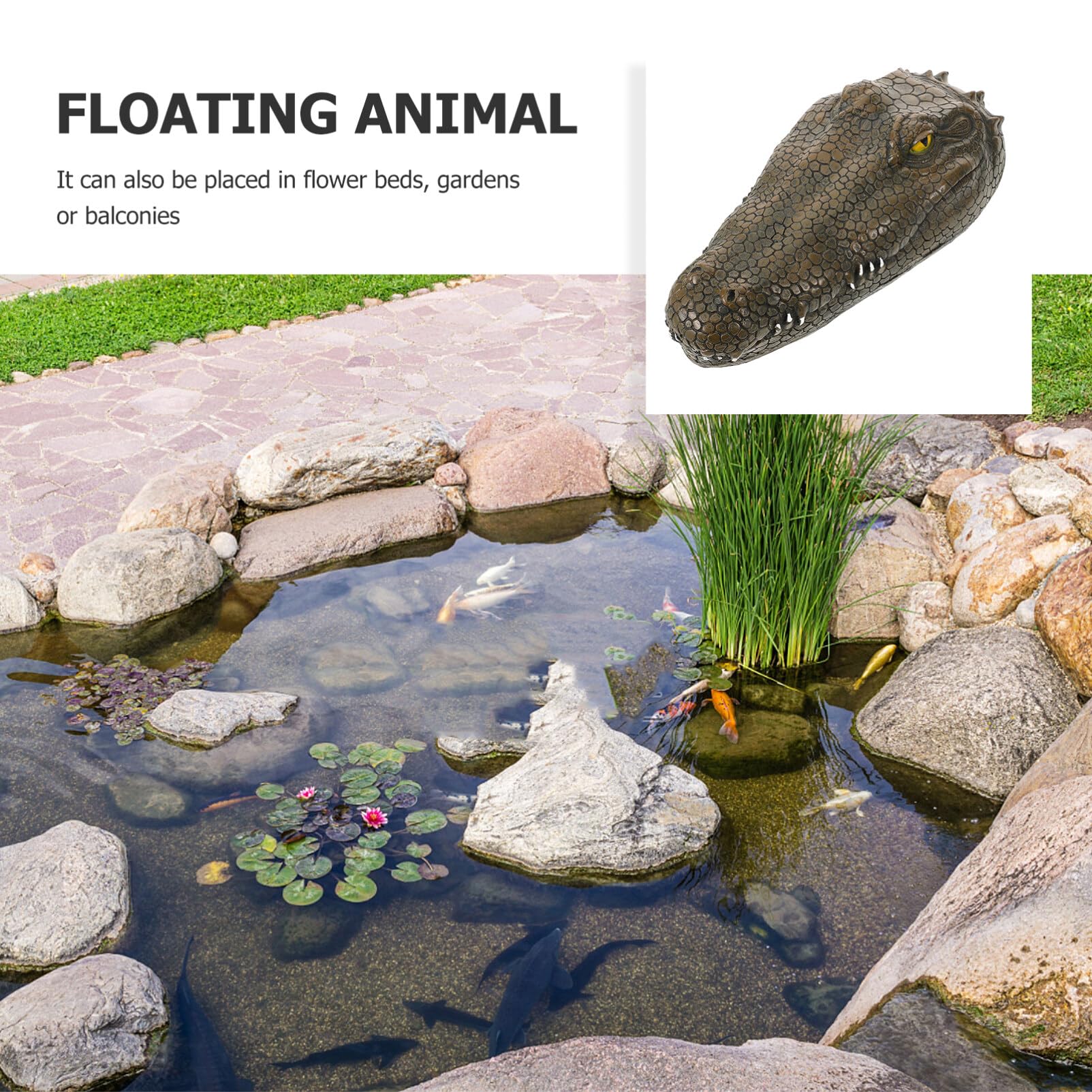 Toddmomy Statua per Resina di Ippopotamo Testa Realistica Giardino | Ornamento per Acquario, Decorazione per Balconi e Aree Esterne, Figura Animale dallo Stile Delicato
