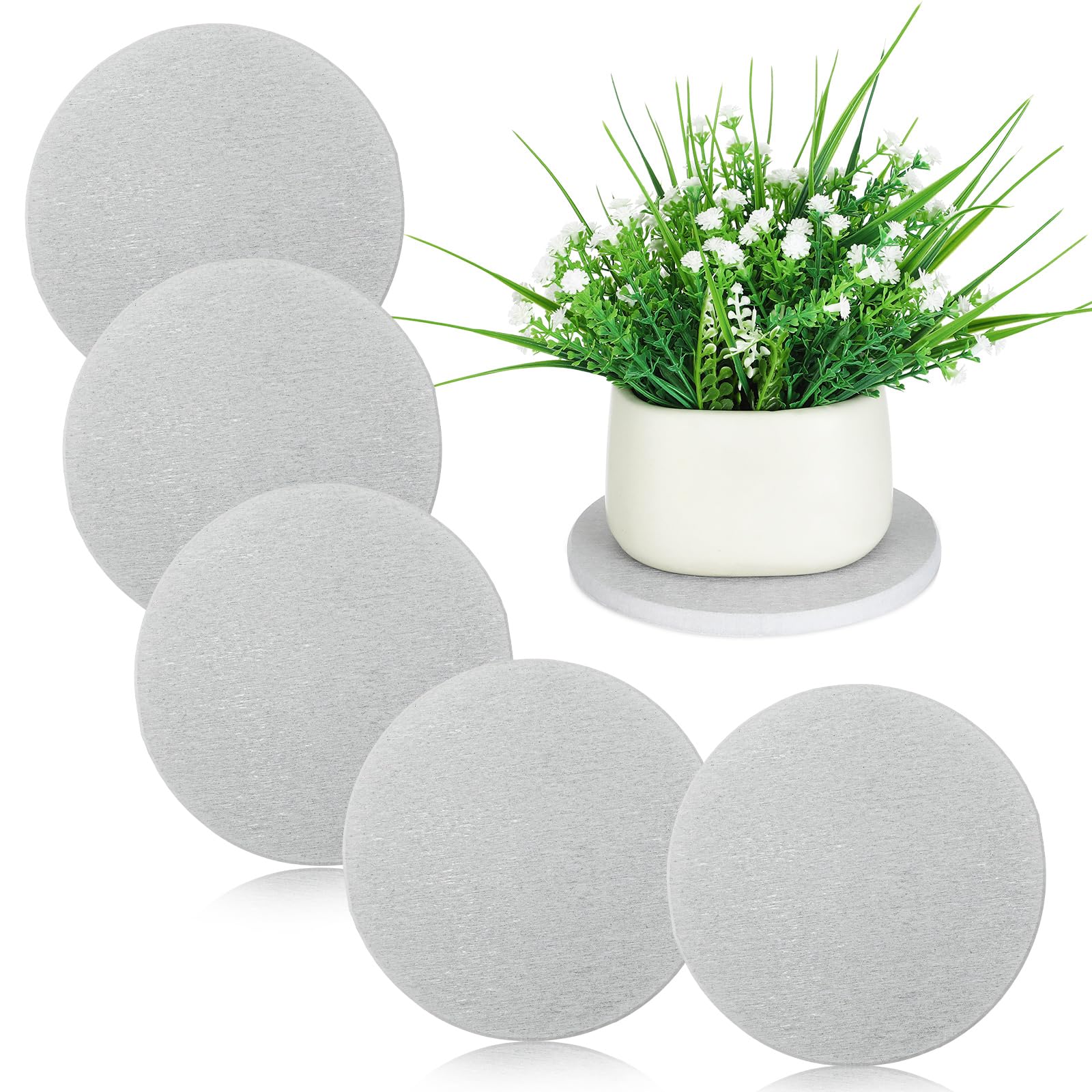 Baderke 6 Pcs Diatomite Plant Saucer Round Water Absorbent Plant Coasters Plants Diatomaceous Earth Mat Kitchen Absorbent Pad Diatomaceous Tray