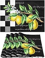 Vista 11 de Juego de 4 manteles individuales de tela de lino de algodón y lino para primavera y verano, antideslizantes, resistentes al calor, cuadrados, Flor a