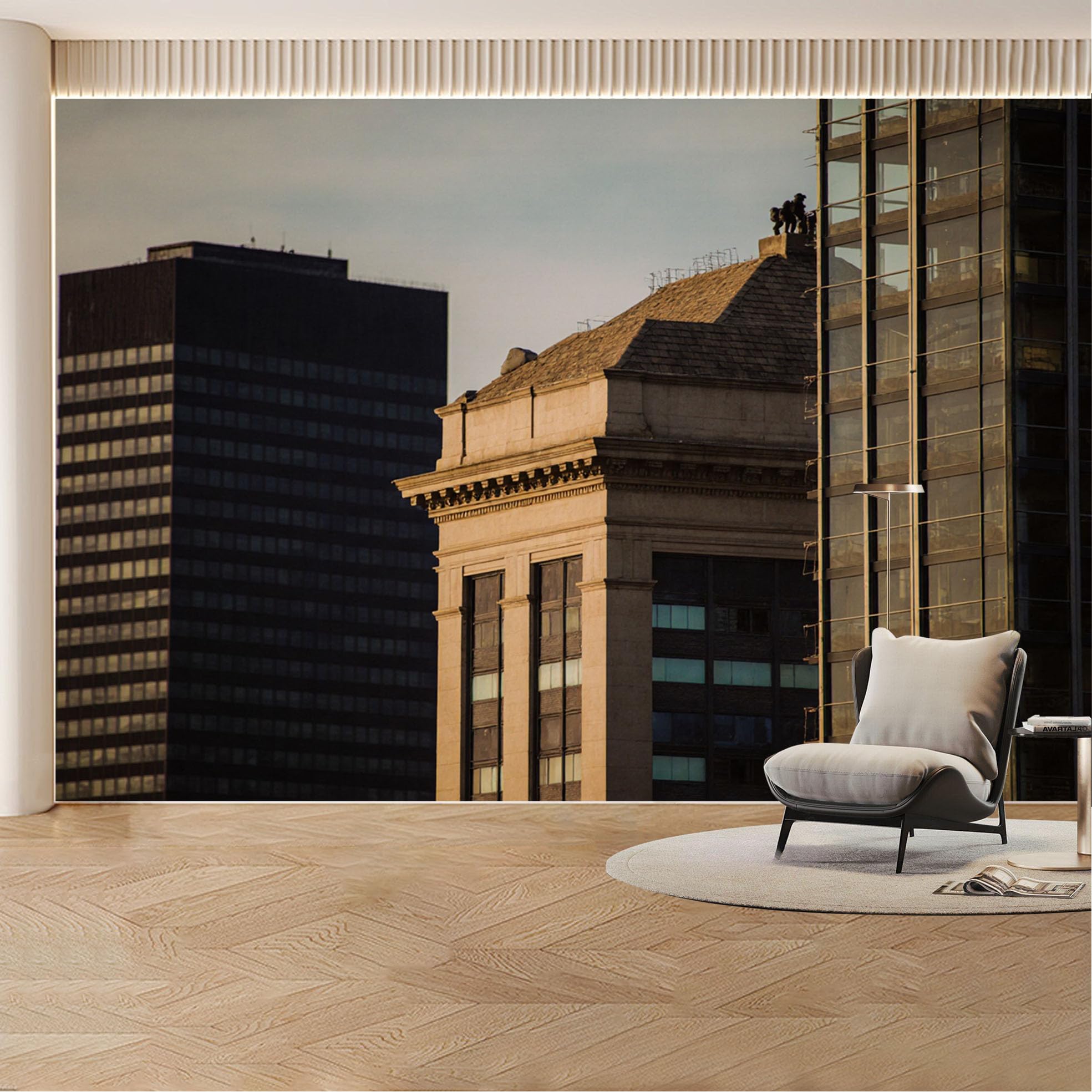 Custom Wall Mural Wallpaper City Architecture Landscape Modern Wall Decor Large Wall Art Urban Sunset Minimalist Removable SelfAdhesive Large Photo for Living Room， Bedroom， Office