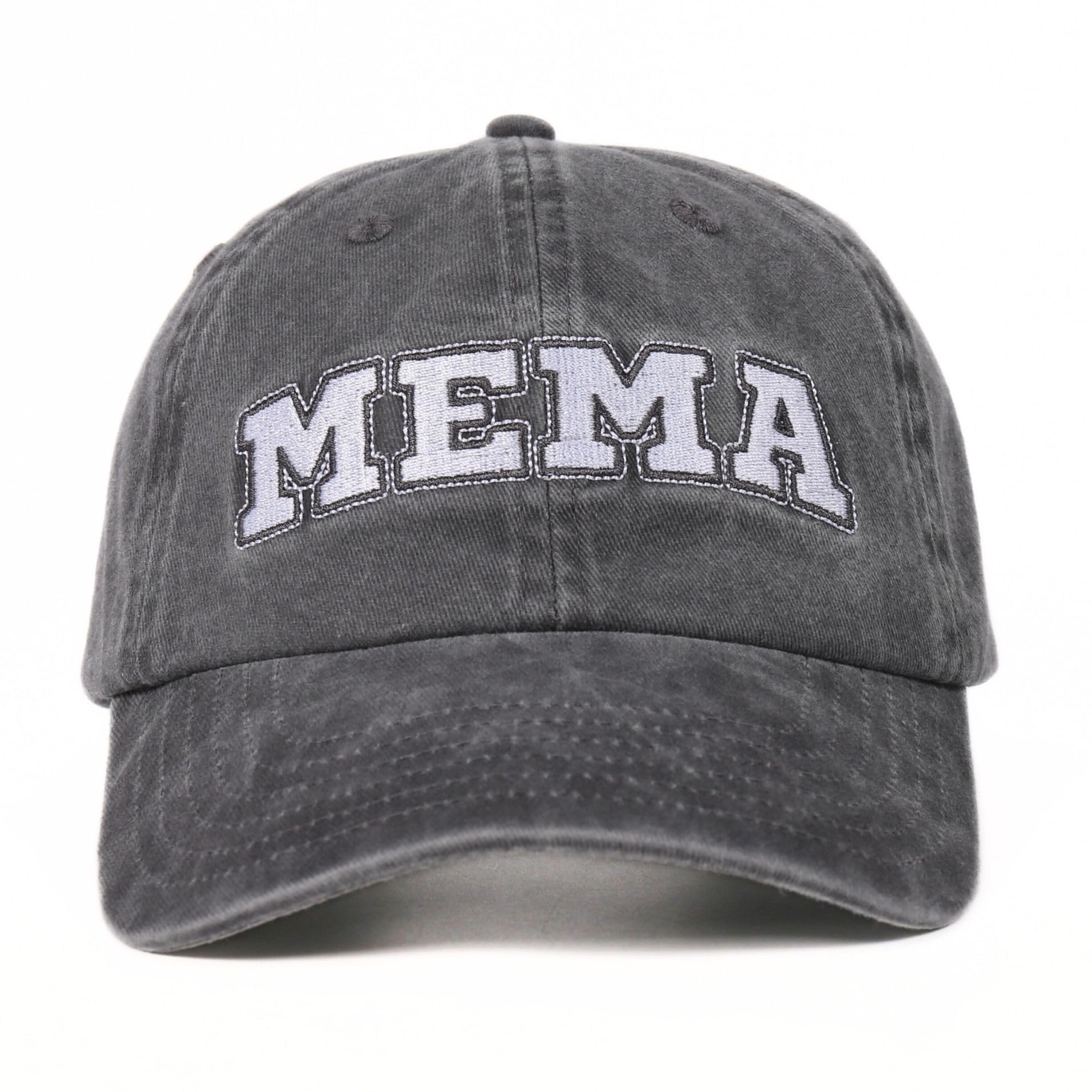 InnoBeta Mema Gifts Cap for Grandma, Funny Adjustable Embroidered Hat Gifts for Birthday, Christmas, Grey