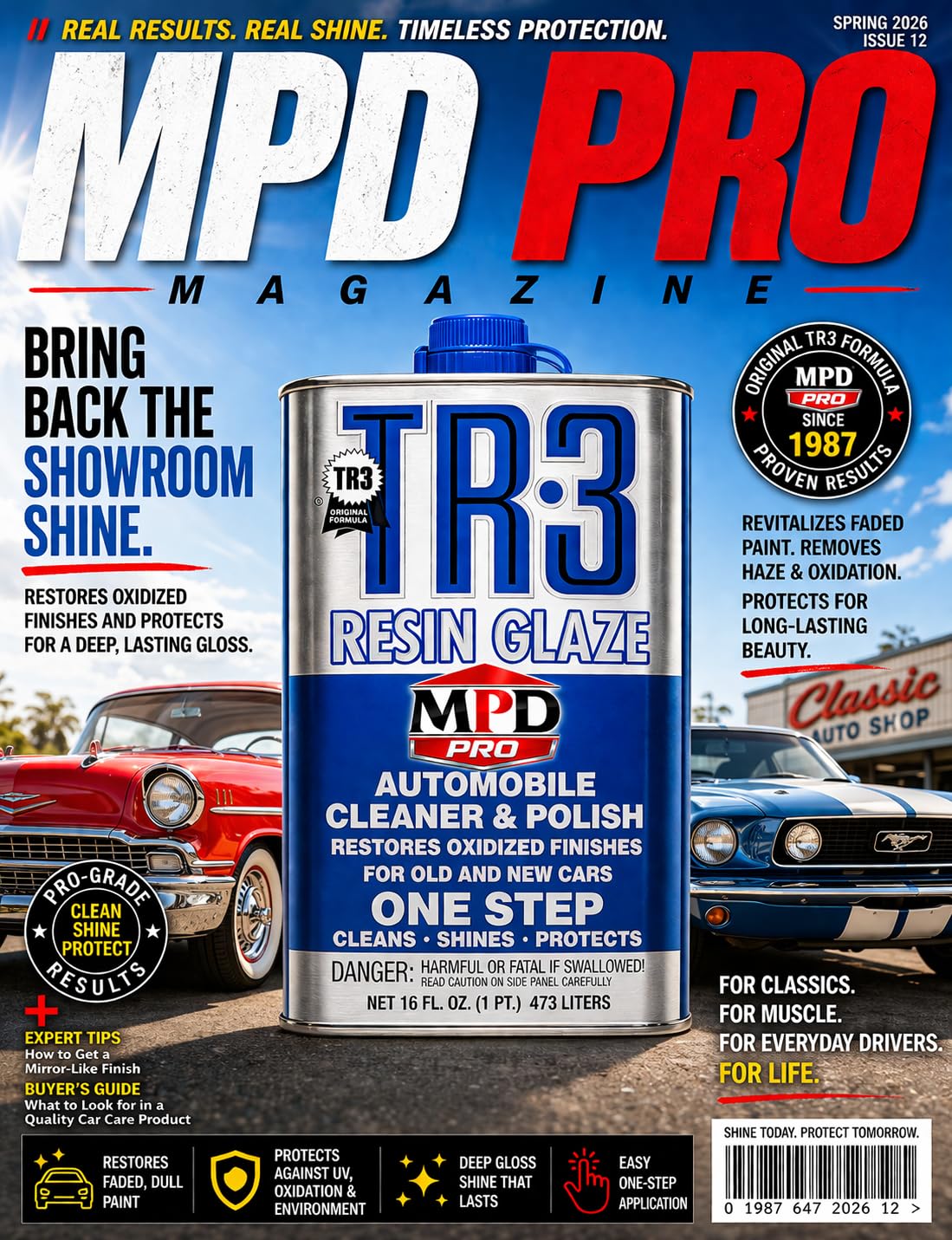 MPD Cobalt Charm TR Three Automobile Resin Glaze Cleaner & Polish - 16oz - Paint Restoration, Car Scratch Remover, Clear Coat Enhancer, Car Finish Protectant (Pack of 1)
