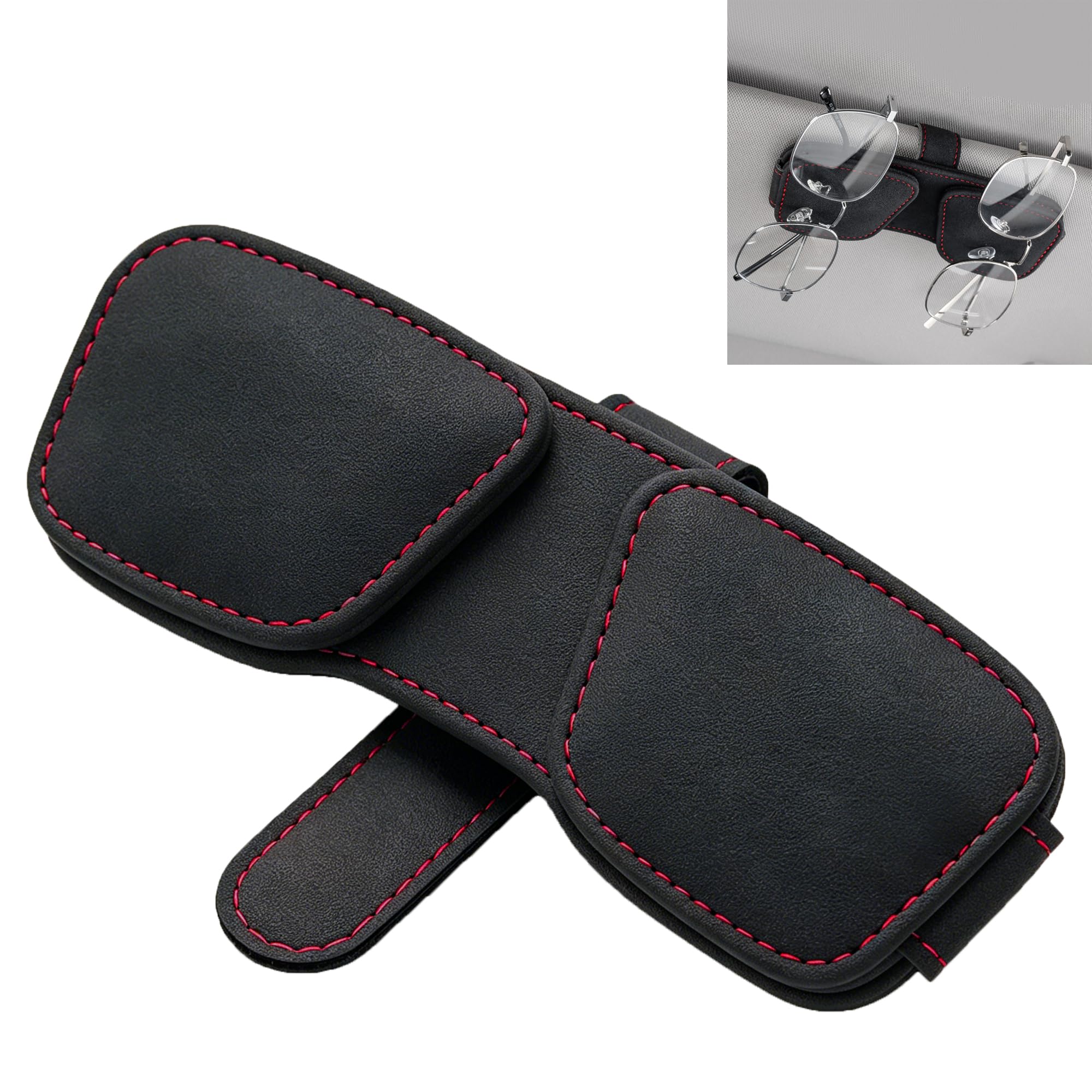 Porta Occhiali Auto Portaocchiali - 1 Pezzo, Nero, Supporto per Occhialis da Sole Auto, Adatto per Riporre Occhiali da Sole, Occhiali da Vista, Carte e Oggetti Simili