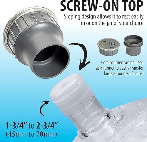 Miniatura 6 de Jarra digital de alcancía de ahorros, contador automático de todas las monedasde Estados Unidos, incluidos los dólares y medios dólarestransparente,