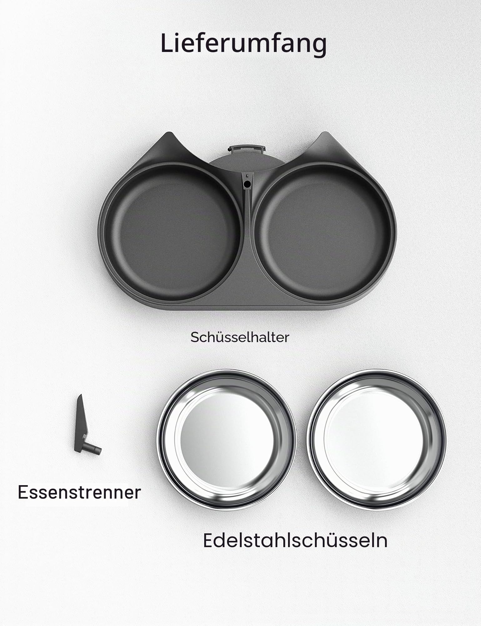 PETLIBRO Haustiernahrung Splitter mit Edelstahlnäpfen, Automatischer Katzenfutterspender für Zwei Katzen oder Hunde, geeignet Automatischer Katzenfutterspender PLAF005, PLAF006, PLAF103, PLAF203
