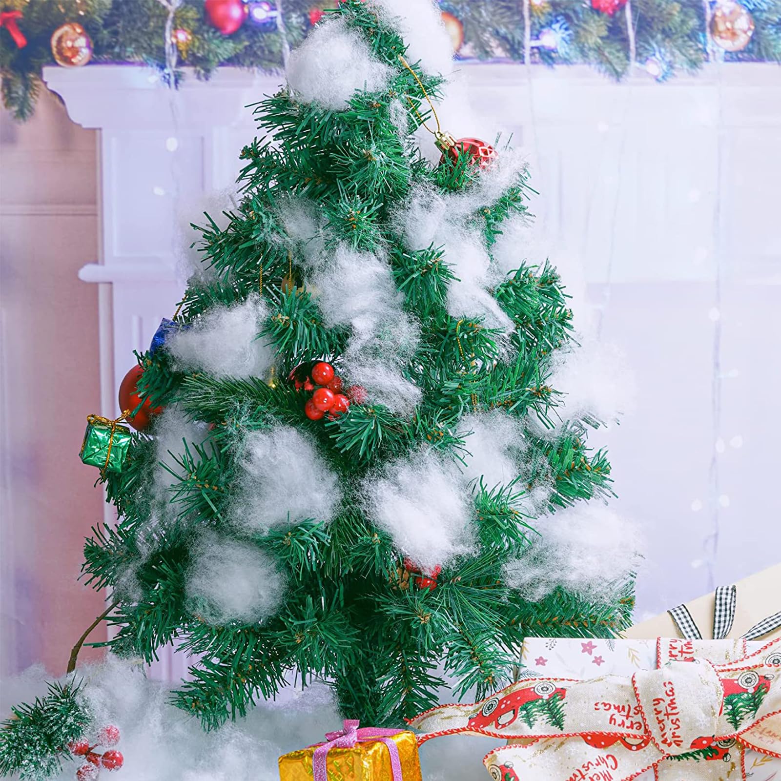 Neige Artificielle Pour Noël - 150g En Fibre Coton Perlé - Décoration Sapin, Village, Manteau Neige