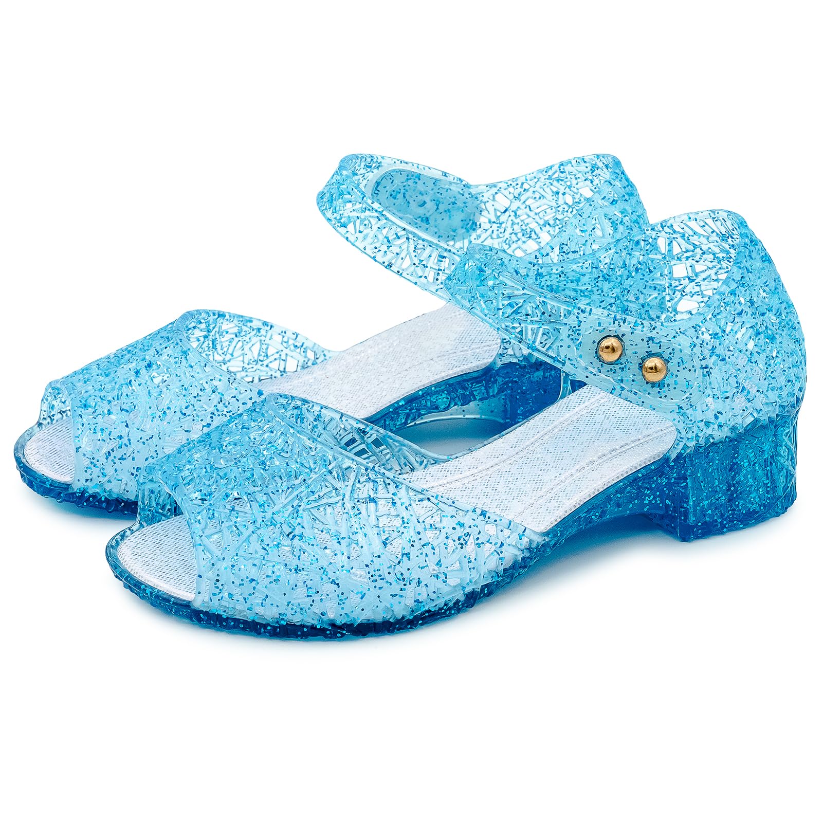 techcity Princess Girls Sandals Dress Up Dance Party Cosplay Jelly Shoes for Kids Toddler Mary Janes