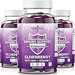 NEW AGE Immune System Support Gummies - Sambucus Black Elderberry Gummies with Vitamin C and Zinc (Immune Support 180 Gummies)