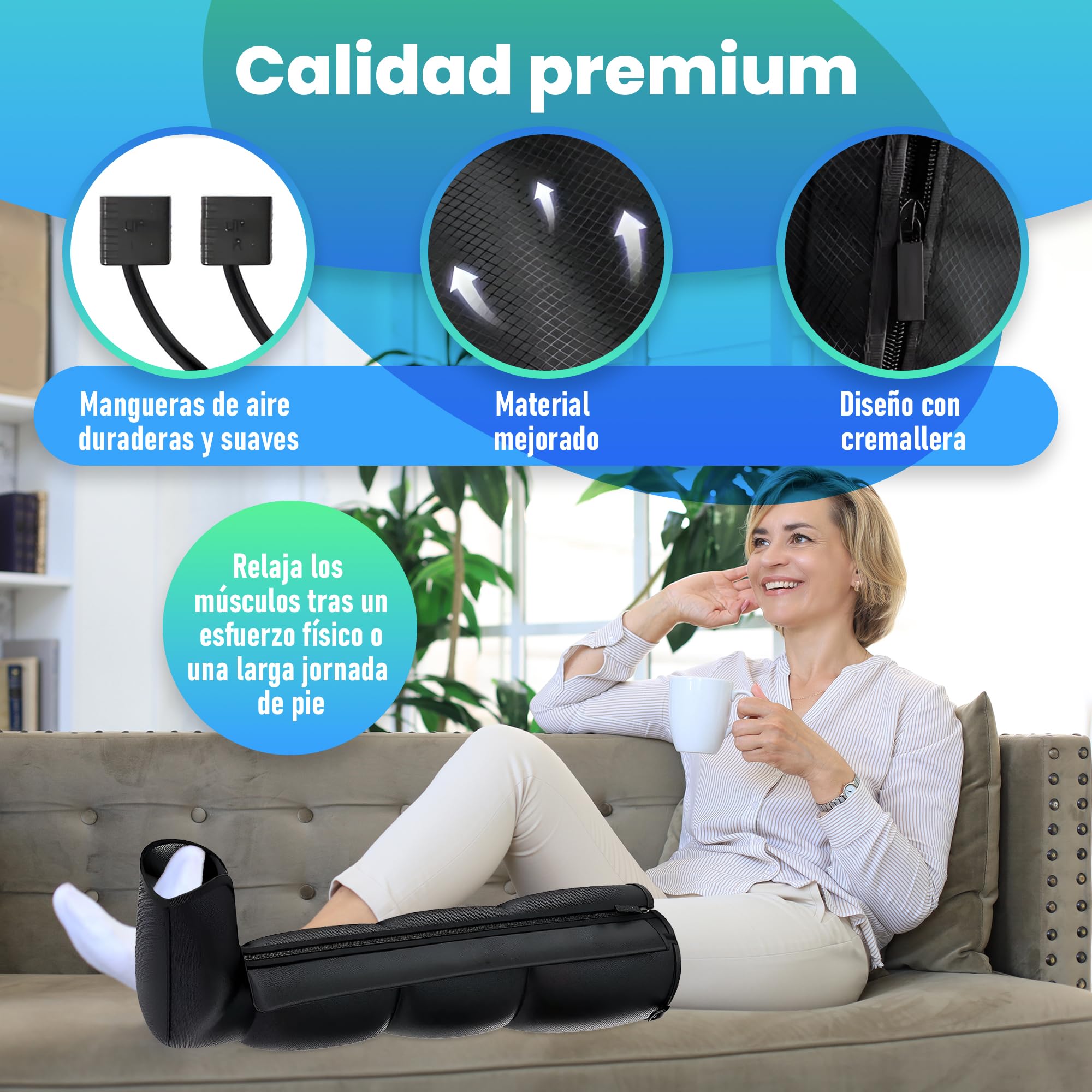 GreatDreams® Botas de Presoterapia para Piernas - Masajeador de Piernas con Calor y Compresion de Aire 360° - Presoterapia para Casa con 3 Modos - Relajacion y Recuperacion Muscular, Drenaje Linfatico