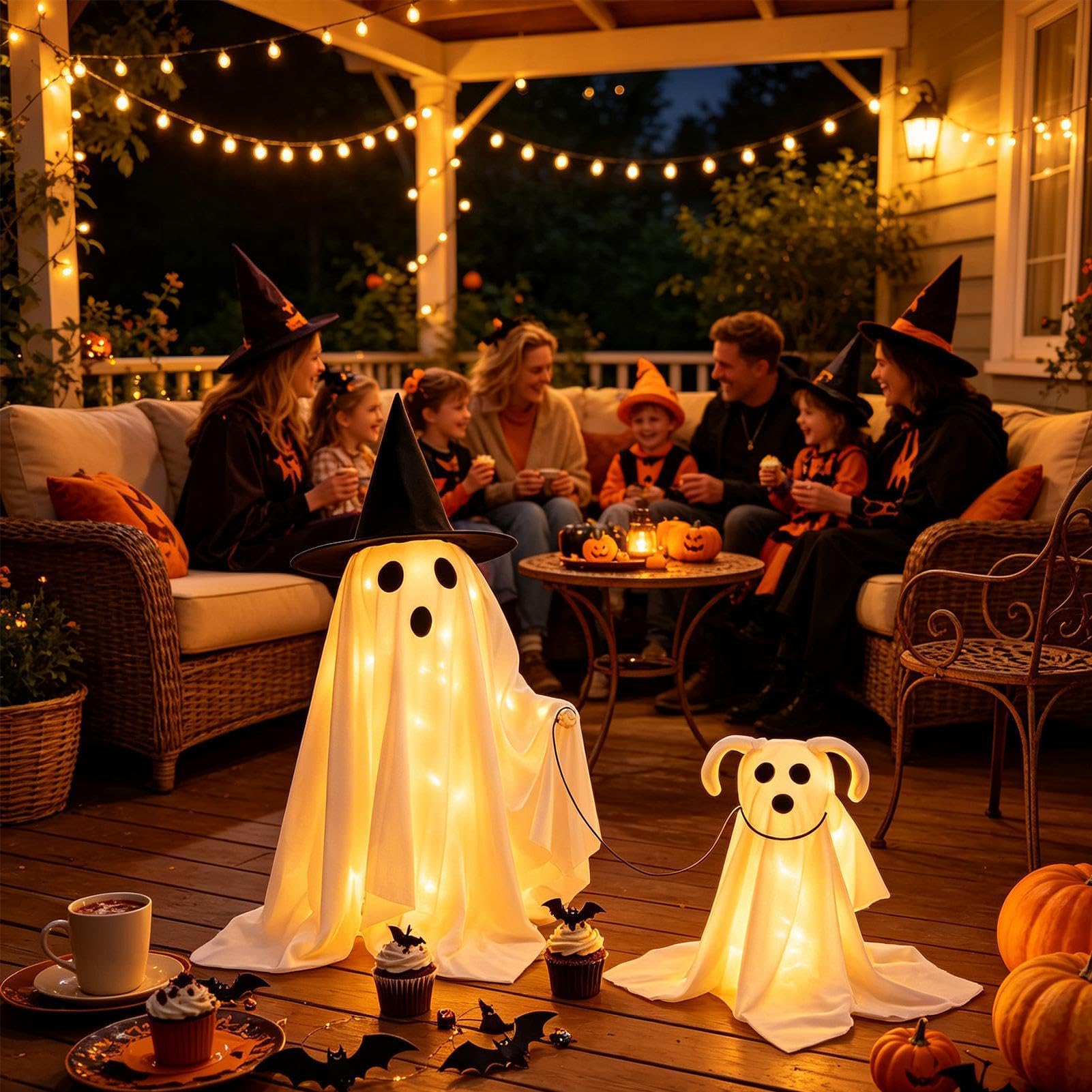 Decorazione Halloween Fantasmi da Interni Figure di Fantasmi Luminosi a | Decorazioni Per Feste Di Halloween Per Portico Giardino Prato Feste Casa Mensola Scaffale Terreno