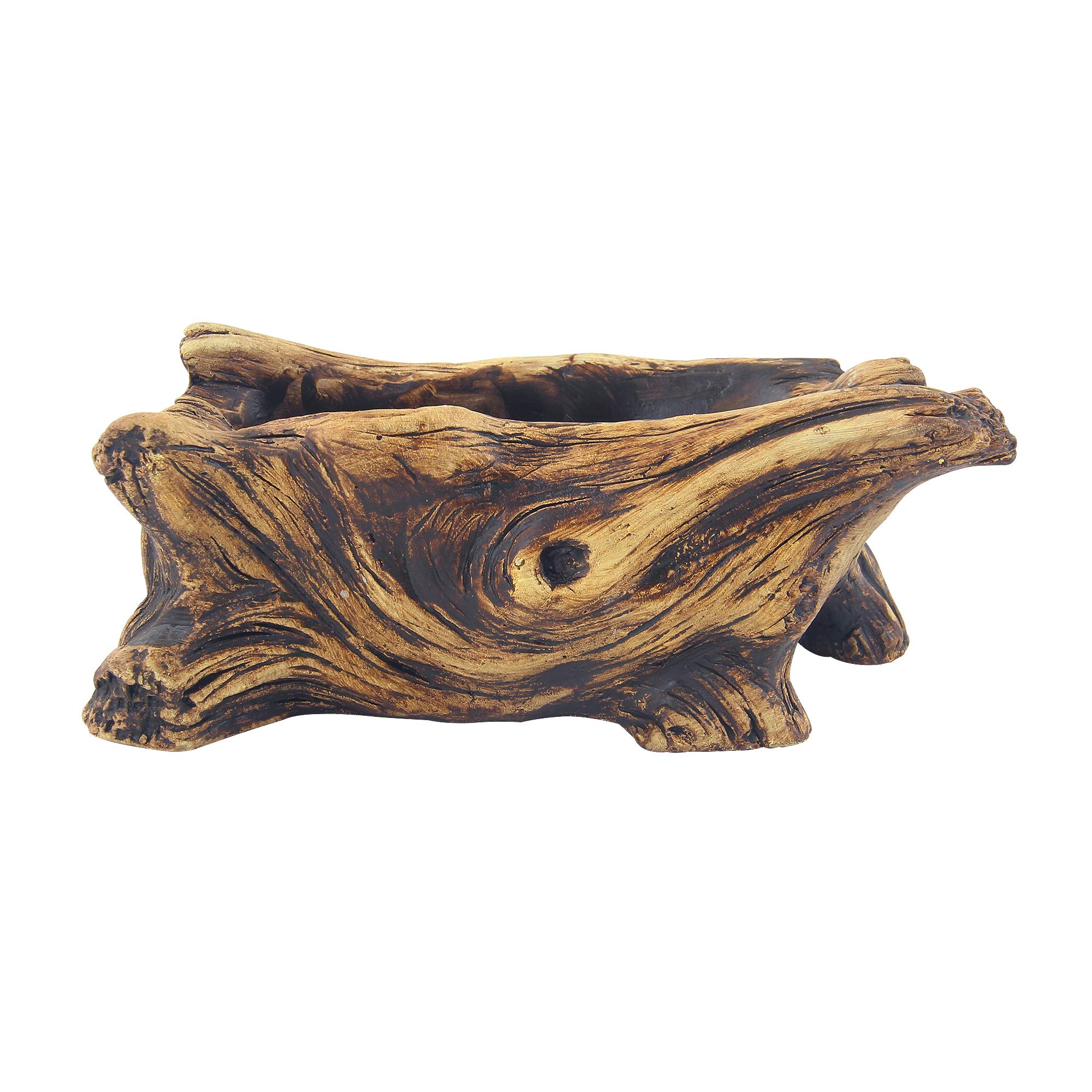 Bonsai Planter Succulent Cement Driftwood Gardening Pots Stump Log Vintage Container