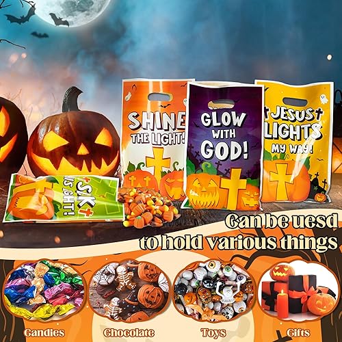 Miniatura 4 de 72 bolsas de calabaza cristiana para fiestas, bolsas de golosinas dulces de calabaza para Halloween, decoraciones de fiesta de Jesús, bolsas de