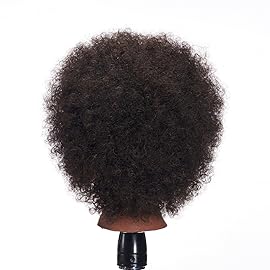 Hairginkgo 100% Human Hair Mannequin Head Hairdresser Training Head Manikin Cosmetology Doll Head (92092B0210)