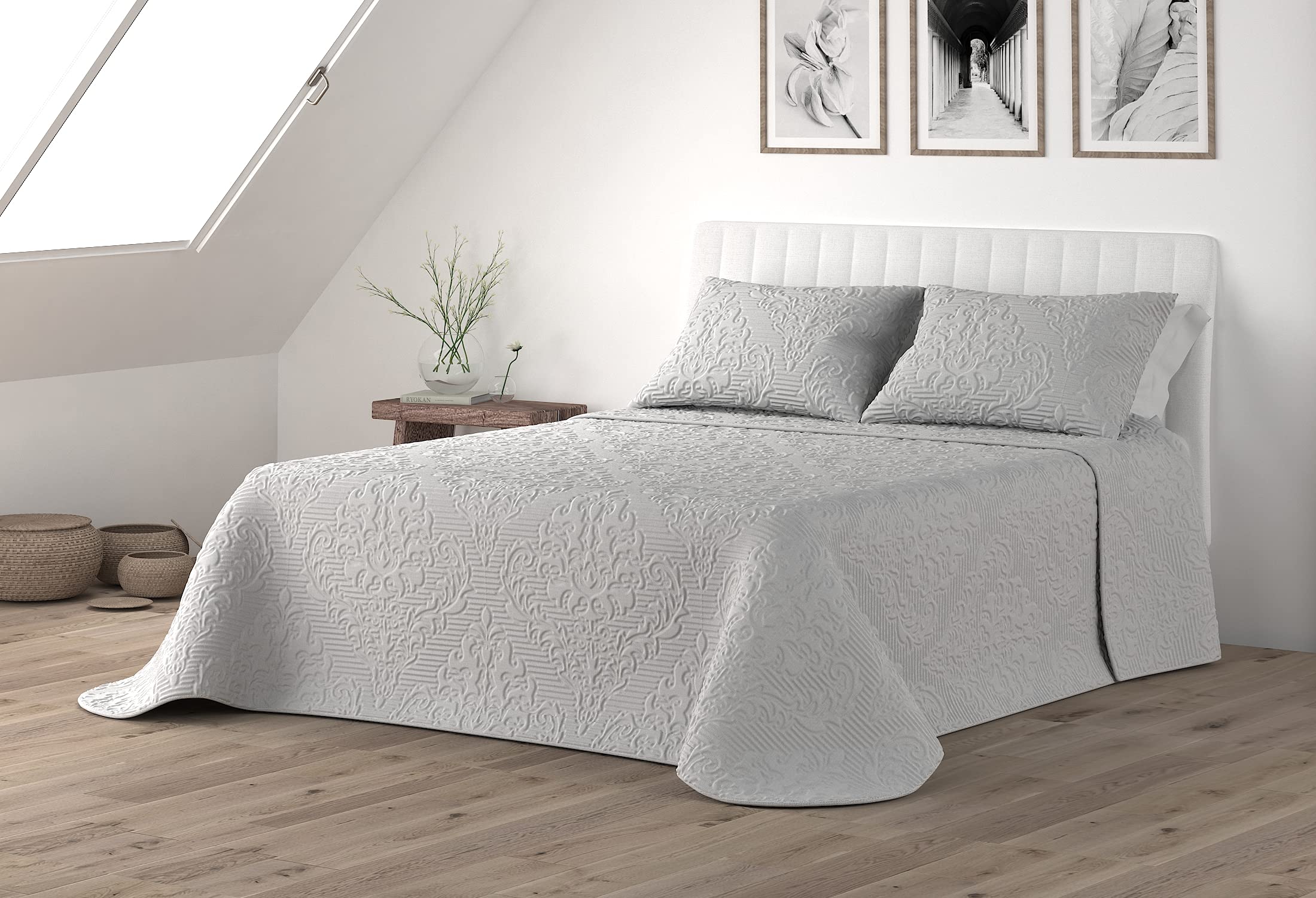 Victorio & Lucchino Colcha Bouti 3D Termosellada Modelo Arianna (Gris, 90 cm)