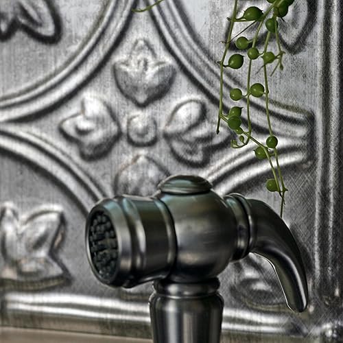 Miniatura 35 de FASÄDE Panel decorativo para salpicaduras de vinilo con estilo tradicional y patrón 1 en ónix cepillado (muestra de 6 x 6 pulgadas)