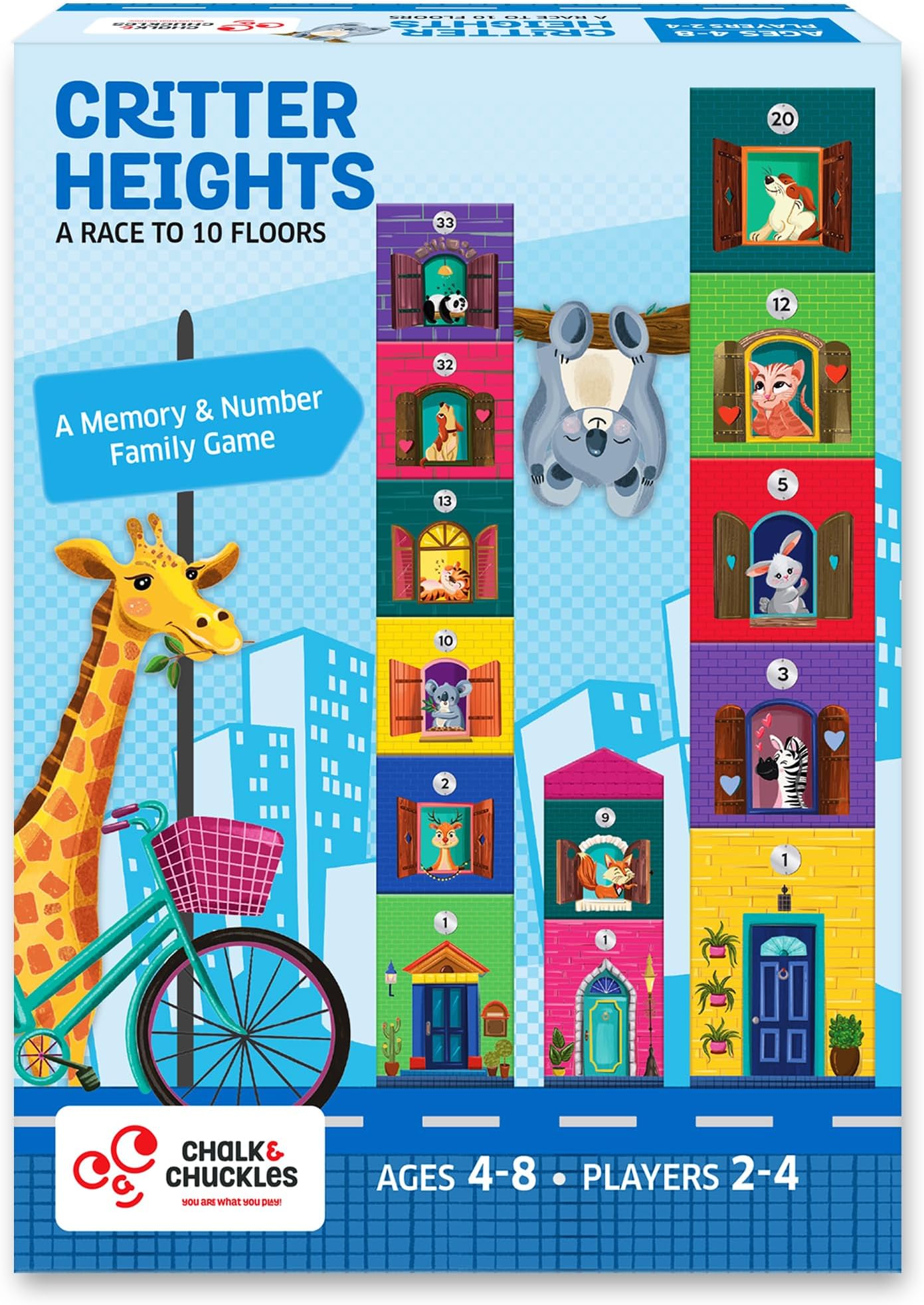 – Chalk and Chuckles Critter Heights- Memory & Strategy Board Game for Kids Ages 4-8, Educational Game with Numbers, Logic & Planning, Fun Gift for Boys & Girls Age 5, 6, 7, 8 and Up