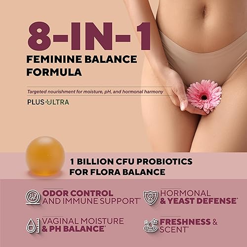 Miniatura 3 de Gomitas probióticas vaginales 8 en 1 para mujer, humedad íntima, pH equilibrado, olor saludable, equilibrio de levadura y apoyo de flora + vitamina