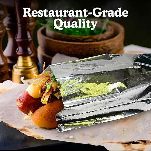 Miniatura 6 de Regency Wraps Bolsas resistentes a la grasa, bolsas forradas con papel de aluminio para retener el calor, perfectas para perros calientes, burritos