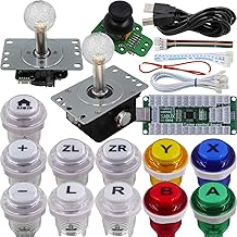 SJ@JX Arcade Game Controller 3D Gamepad Analog Stick Sensor Fly Joystick Microswitch MX LED Button USB Encoder Light Cable for PC PS3 Nintendo Switch Android Raspberry Pi