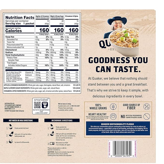 Avena Instantánea Variedad Pack, 1.51 Onzas, 52 Unidades miniatura 2