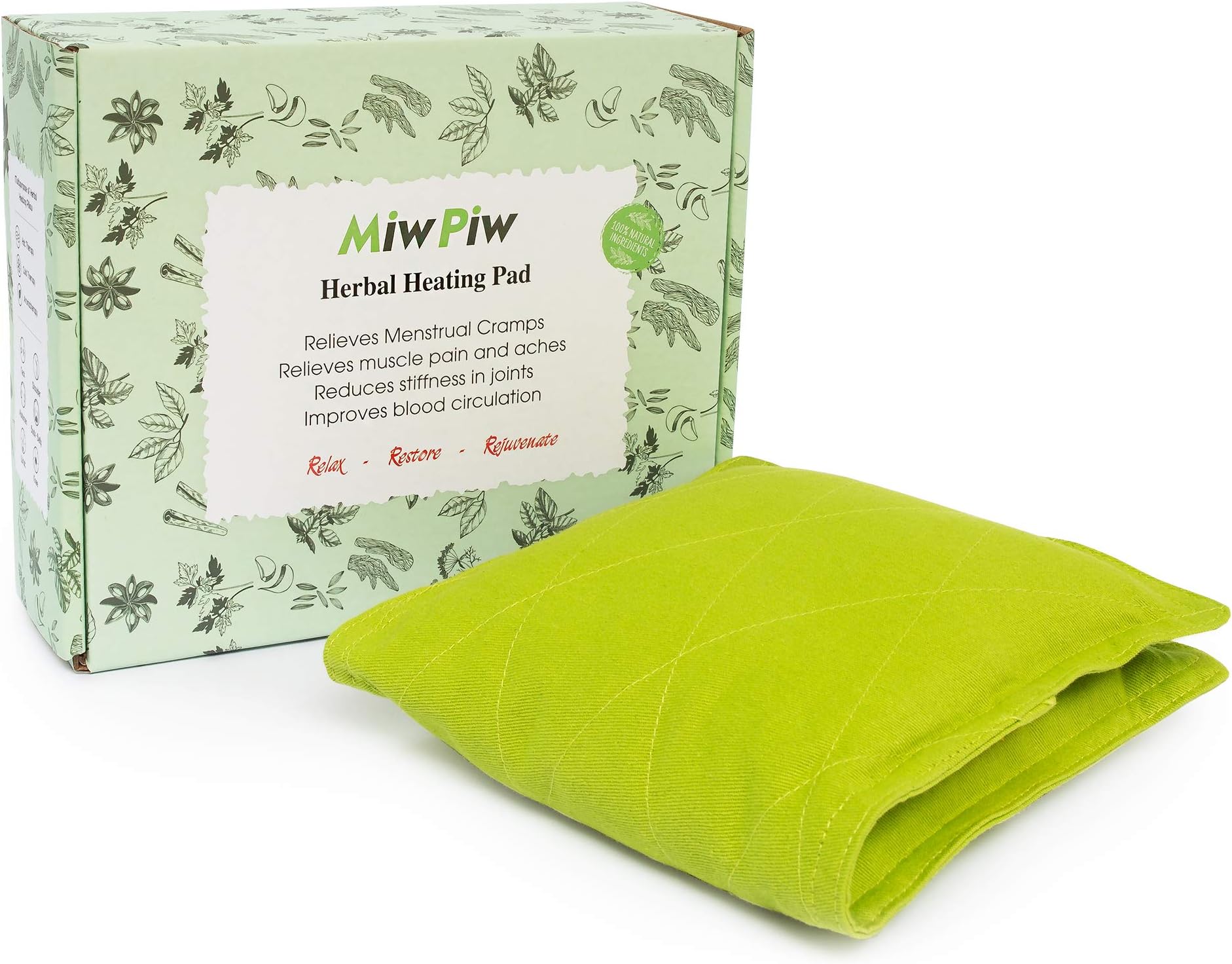 Microwavable Heating Pad for Cramps - Gift Box 14"x 6" Bed Buddy Hot Therapy Relief Organic Herbal Bag Warmer Microwave Moist Heat Pack Heated Bean Pillow Menstrual Stomach Back Neck Shoulder