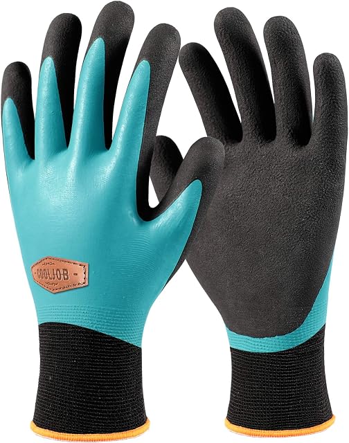 COOLJOB Waterproof Work Gloves for Winter, Thermal Work Gloves for Cold Weather, Outdoor Gardening Work (1 Pair L)