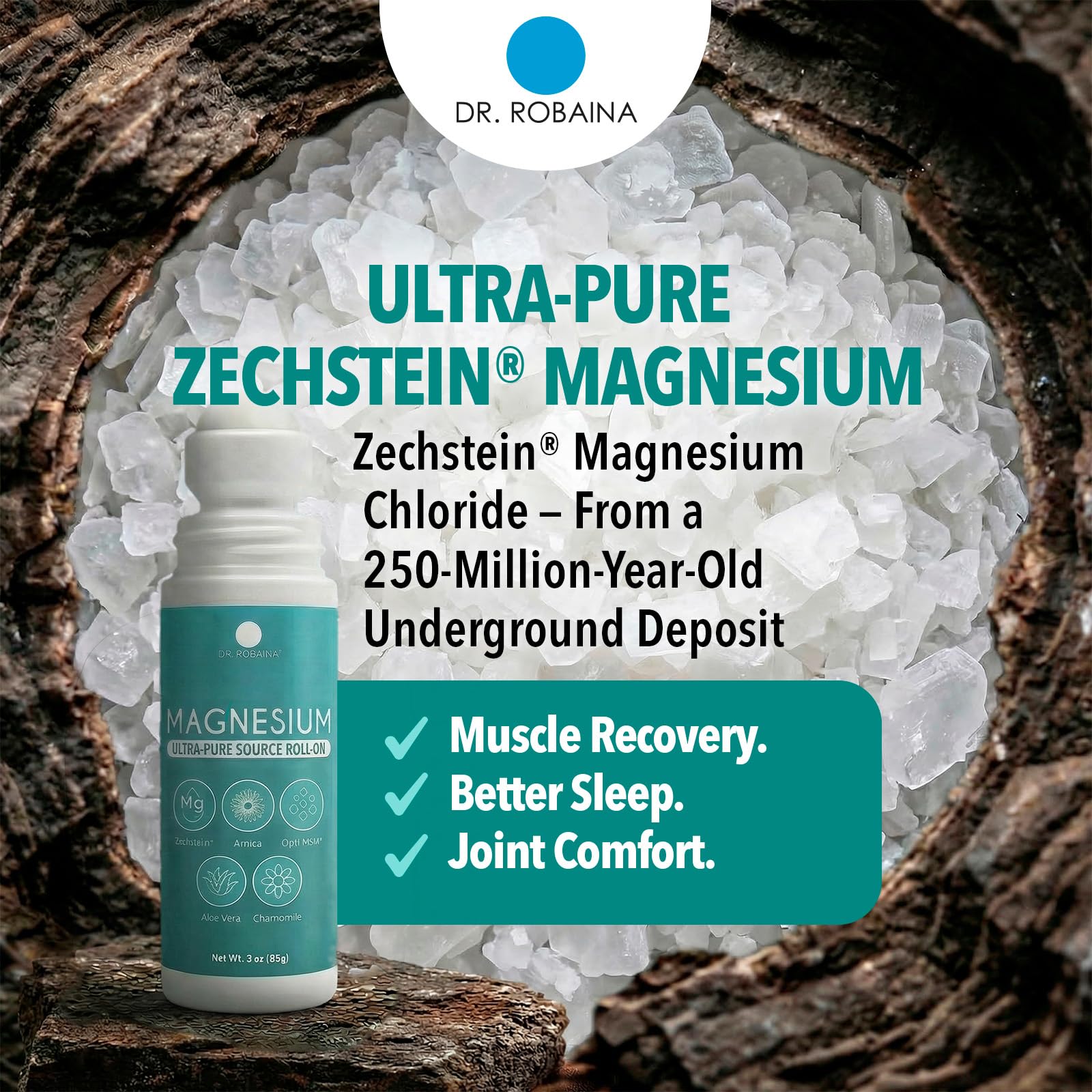 Dr. Robaina Magnesium Roll On – Zechstein Magnesium Chloride with Arnica & OptiMSM for Targeted Muscle Comfort, Active Recovery & Tired Feet, 3 oz — Amazon image 2
