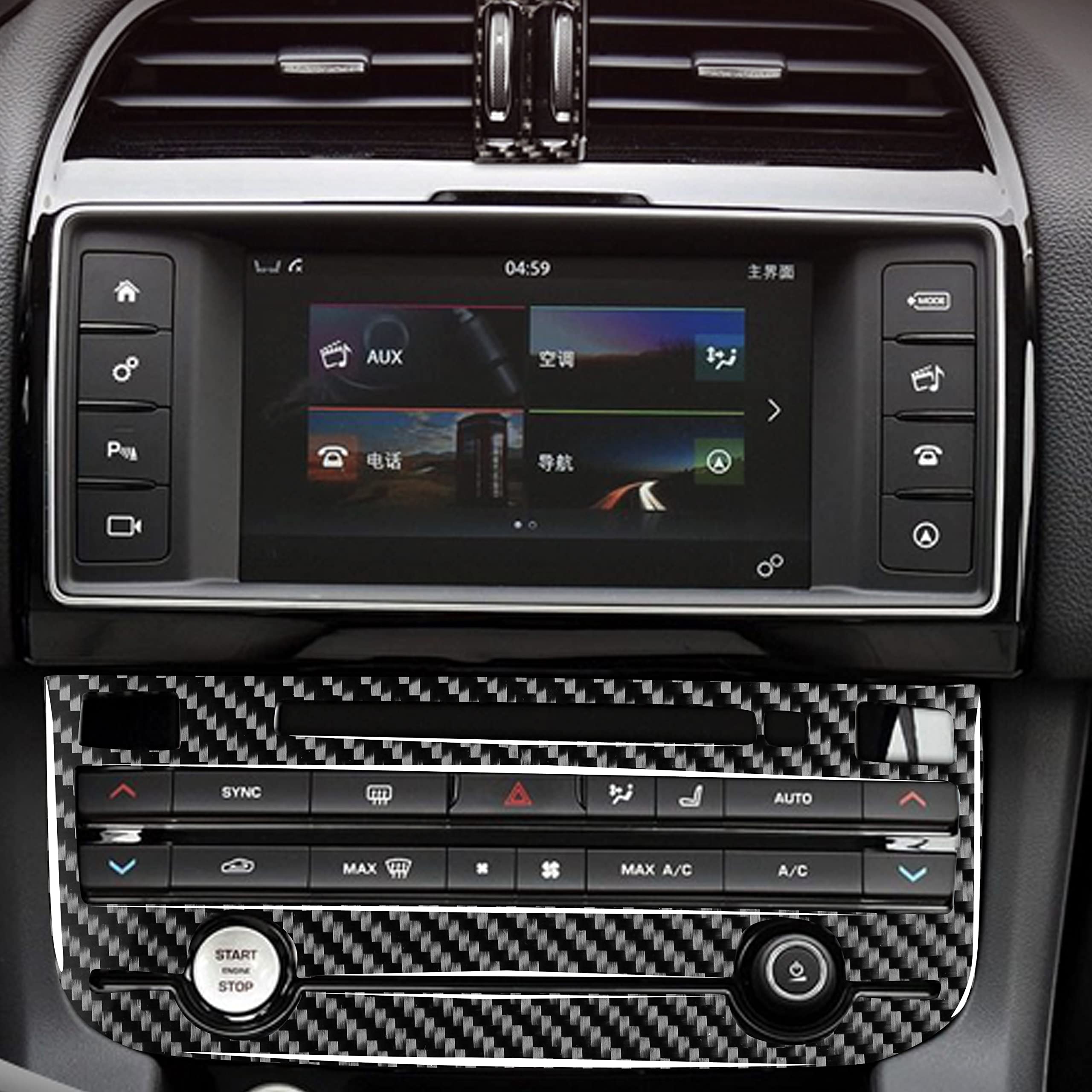 Real Premium Carbon Fiber Compatible with Jaguar F-PACE X761 2016 2017 2018 2019 2020 Accessories Car Air Conditioning Panel Cover Sticker Decal Auto Interior Trim