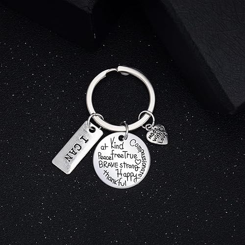 Miniatura 7 de 259 llaveros motivacionales inspiradores colgantes a granel, llaveros inspiradores con palabras inspiradoras con anillos abiertos, llaveros para
