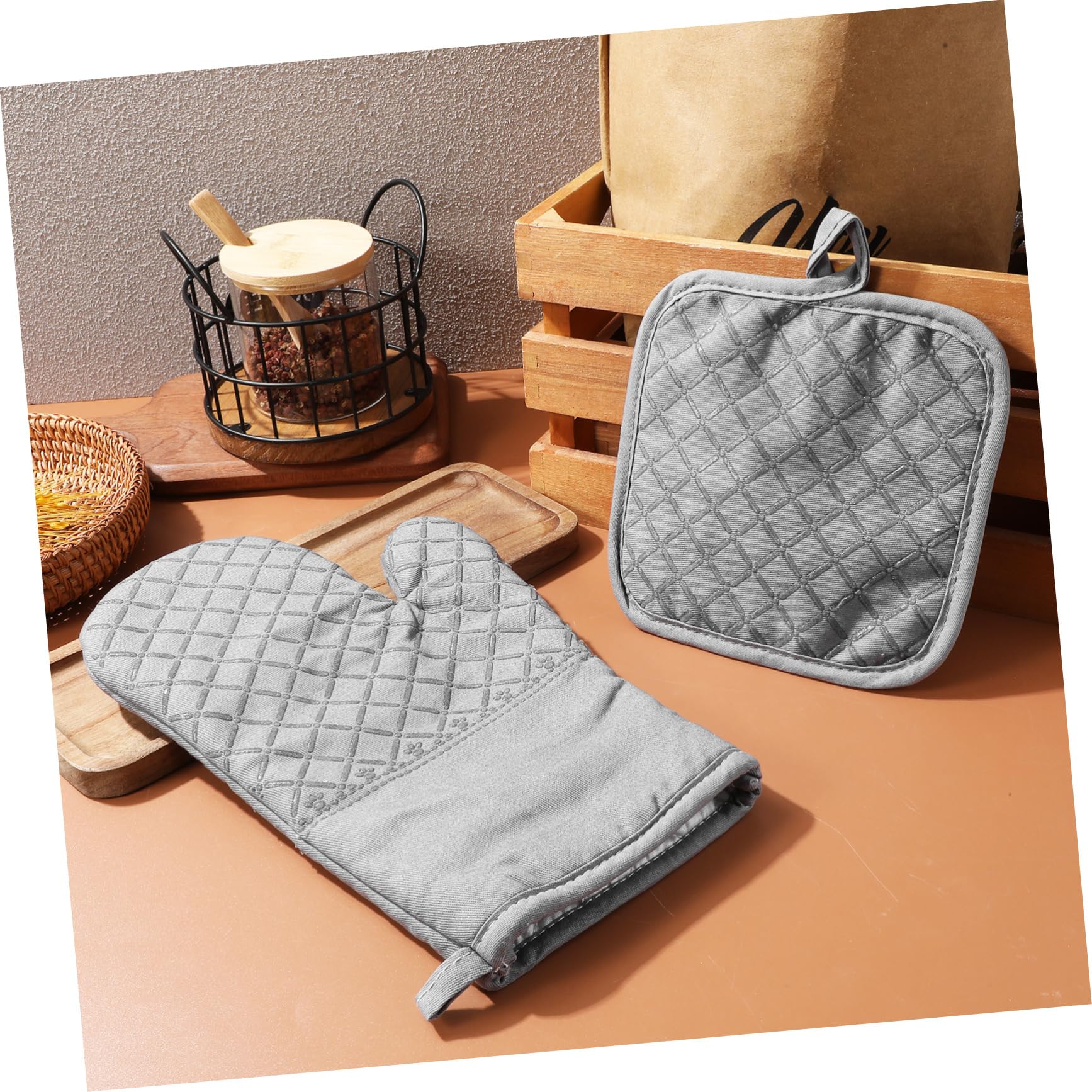 IMIKEYA Guantes para Hornear Agarraderas para Ollas Calientes Protectores de Manos para Hornear Guantes para Parrilla para Horno Microondas Suministros