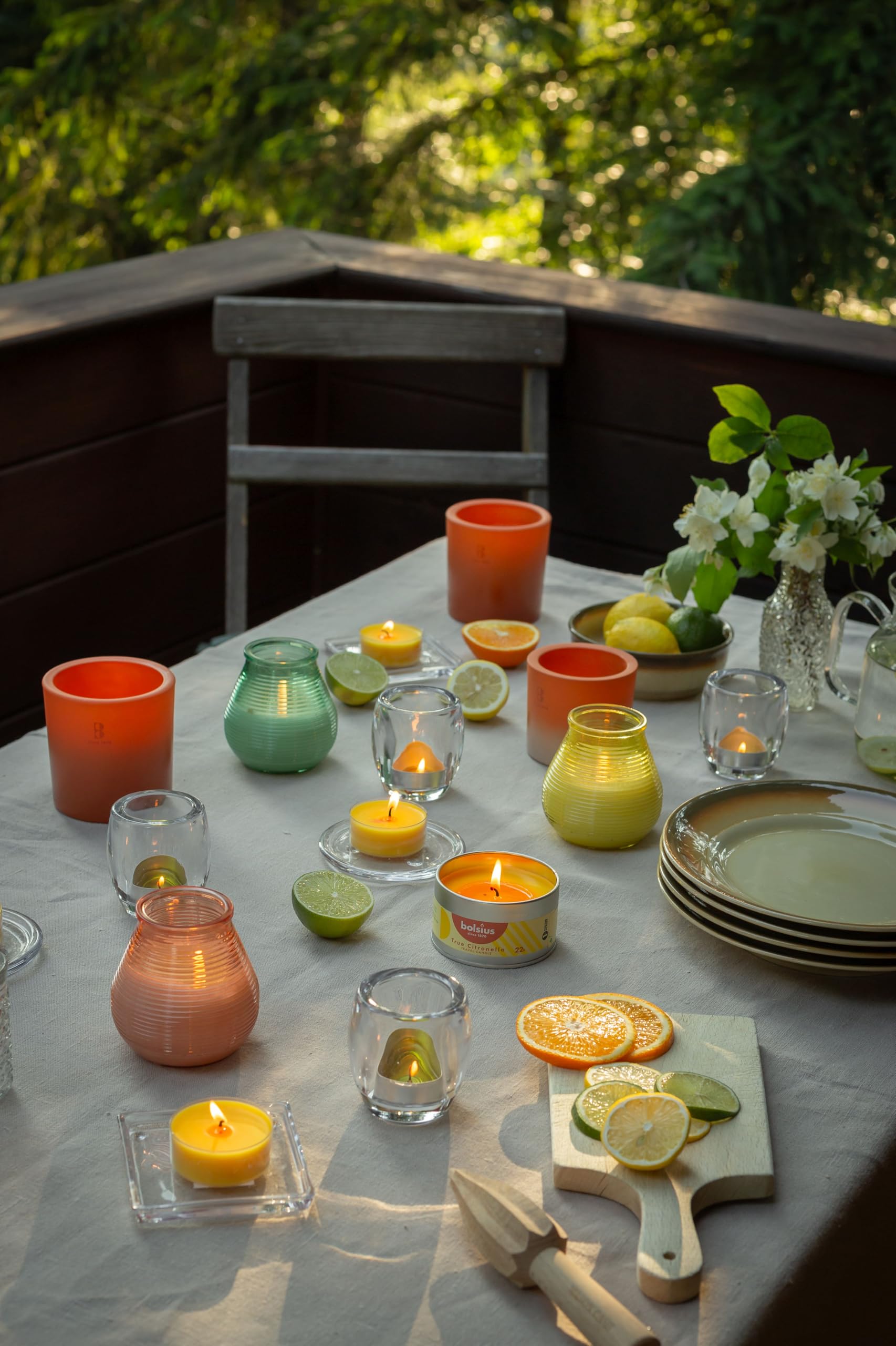 Bougie de patio Citronnelle BOLSIUS Lot de 6 40 heures de combustion Extérieur Vert