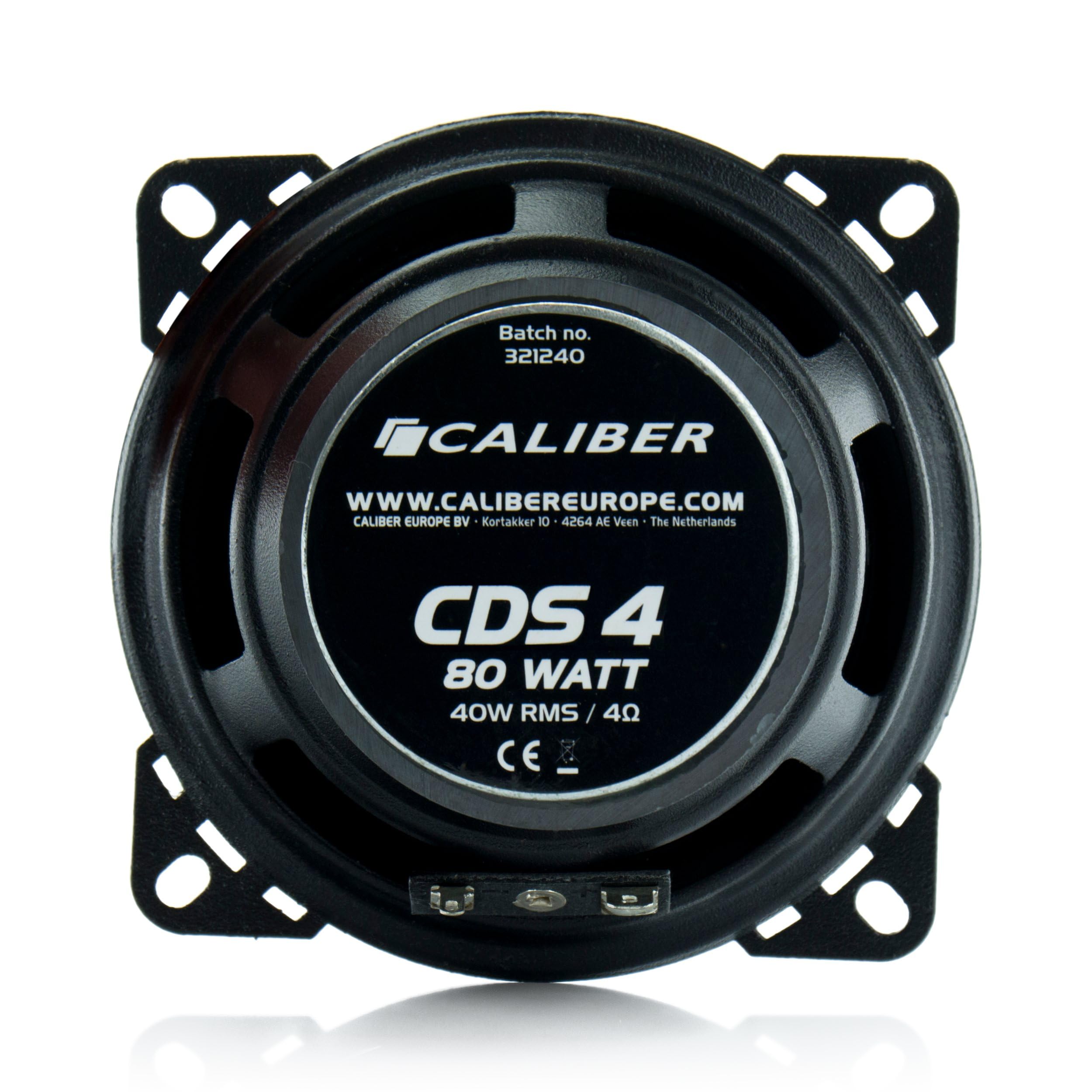 Caliber Haut Parleur Voiture - 2X Enceinte Voiture 80W - Haut Parleur coaxial 3 Voies - Noir - 10 cm - 30 mm Tweeters