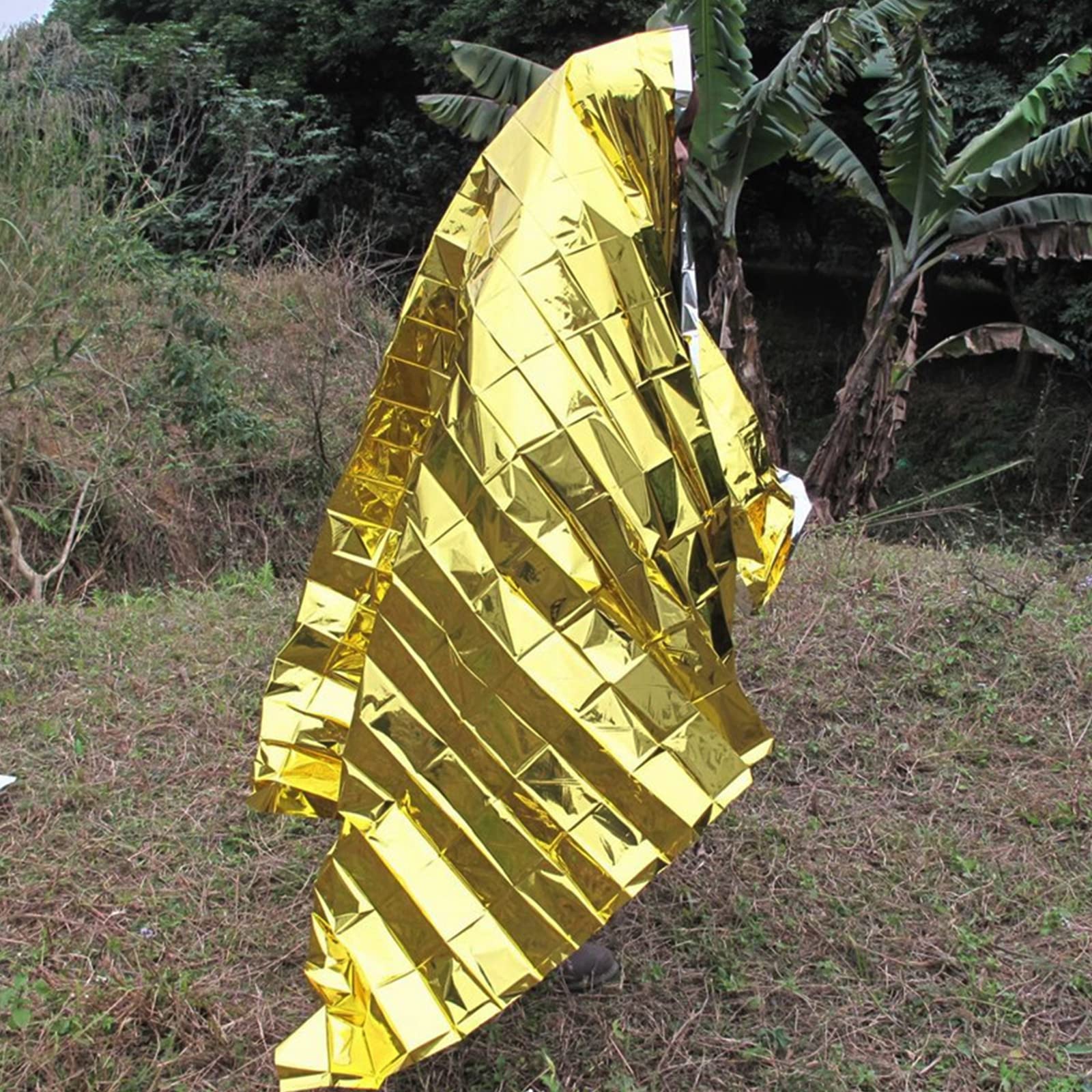 2 Piezas Mantas Térmicas de Emergencia Oro,Manta Termica Supervivencia,Manta De Rescate,la Lluvia, el Viento,para Exteriores, Senderismo, Supervivencia, Maratones(210x160cm)
