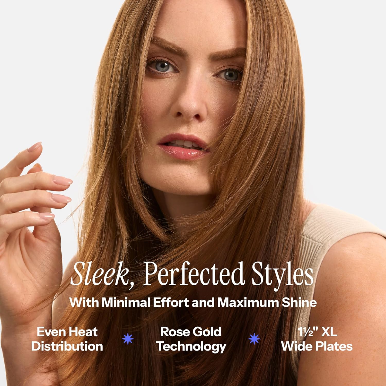 HOT TOOLS Professional Rose Gold Digital Extra Long Flat Iron, 1-1/2 inch - Image 3