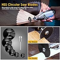 Vista 3 de Juego de 44 ruedas de corte negras compatibles con plástico para herramienta giratoria, hojas de sierra circular HSS 6 piezas, discos de corte