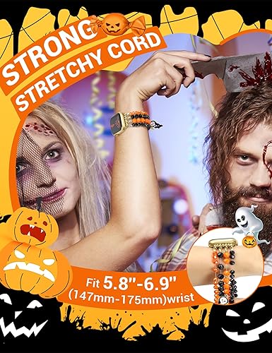 Miniatura 35 de JR.DM Natural Stone Beaded-Bands Women Compatible with Apple Watch Series 11 10 9 8 7 6 5 4 SE 3 2 1 Fashion Stretch Handmade Bracelet Fancy Boho