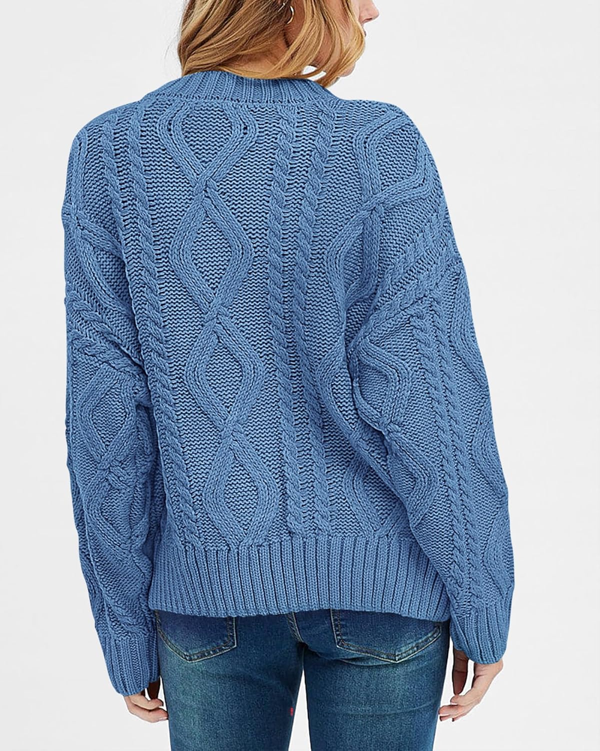 BTFBM Casual Women Long Sleeve Sweater 2026 Fall Ribbed Knit Pullover Loose Crewneck Cable Sweater Jumper Tops - Image 3