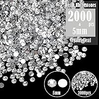 Vista 2 de Bolsa al por mayor a granel de 2000 piezas de 5 mm de diamantes de imitación de resina con parte posterior plana, diamantes de imitación de resina