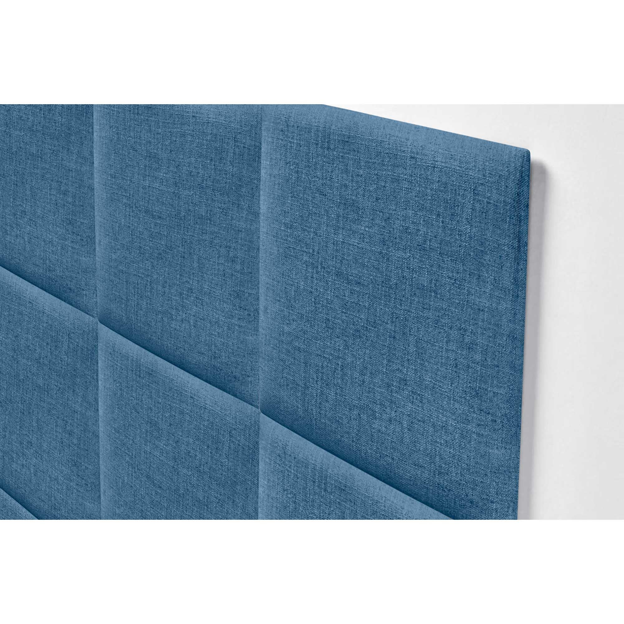 DHOME Tête de Lit Tapissée Composée de Danneaux Adhésifs Interchangeables en Lin Naturel pour Lit de Luxe Chambre Matelassée (Bleu Marine, 90cm)