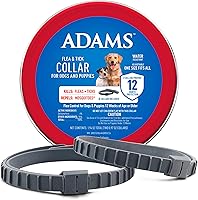 Adams Flea & Tick Collar for Dogs & Puppies, 2-Pack, 12-Month Waterproof Protection, Kills Fleas Ticks & Repels Mosquitoes