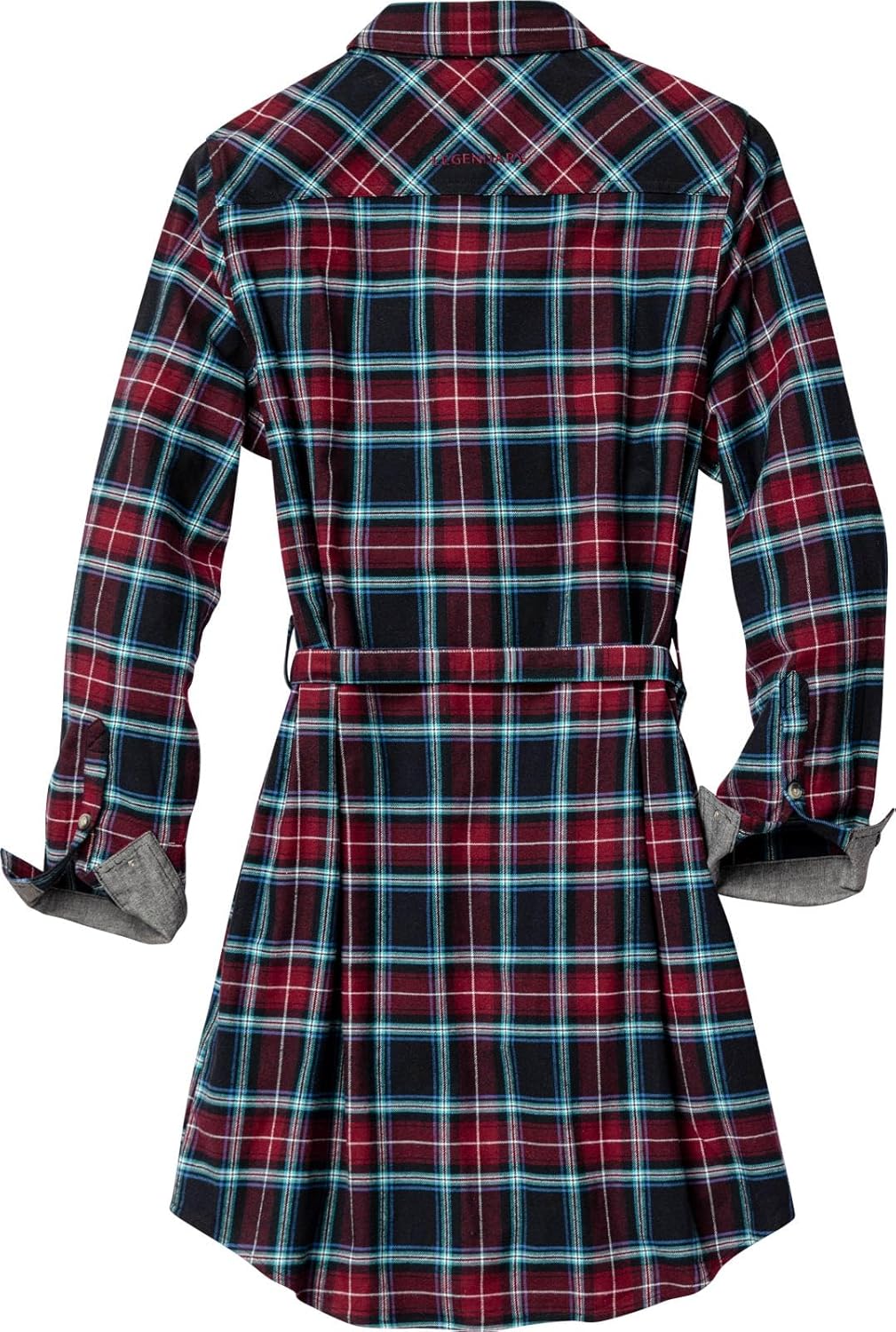 Legendary Whitetails Womens Plaid Flannel Dress with Pockets and Belt Long Sleeve Button Up Tunic - Image 3