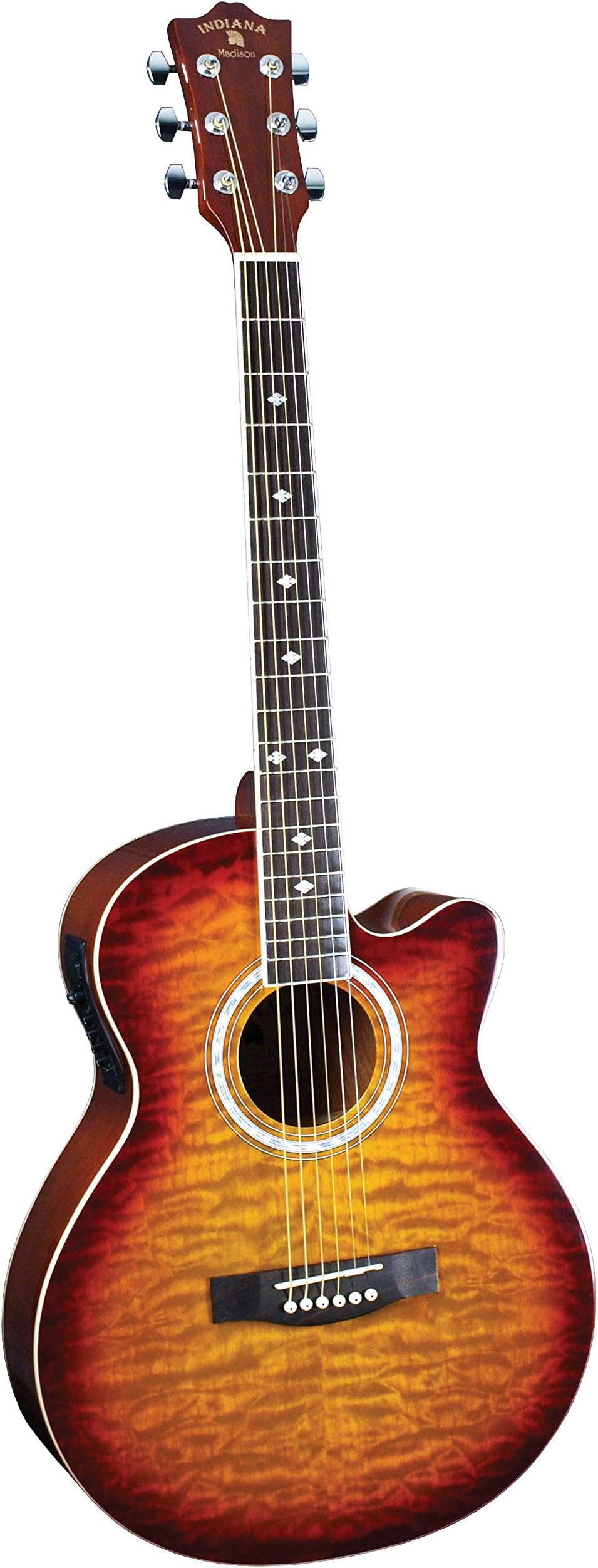 INDIANA Madison MAD-QTTB Acoustic-Electric Guitar - Tobacco Sunburst