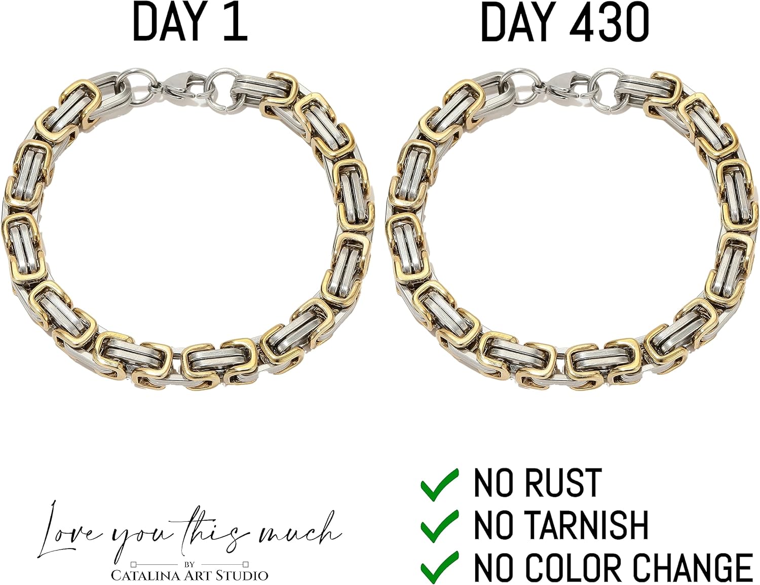 Love You This Much Father to Son Gift | Men's 5mm Twist Steel Bracelet | Present for Son from Dad | 8"+1" Extender | Luxury Gift Box & Card - Image 5