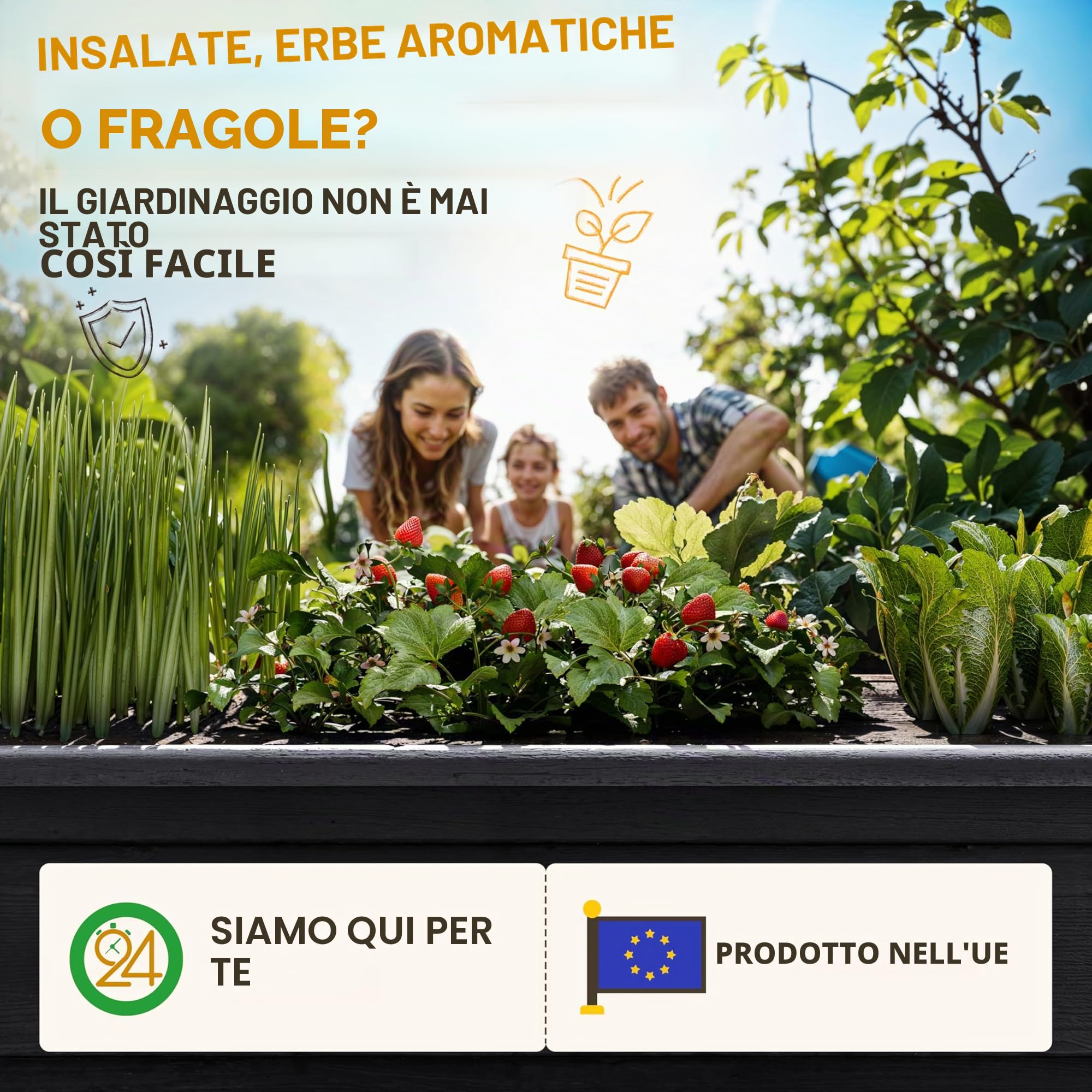 Ondis24, aiuola da giardino Victoria per balcone, vaso da fiori con serra, volume 50 L, serbatoio dell'acqua, irrigazione a goccia, piedini rimovibili, adatto per esterni (Antracite)