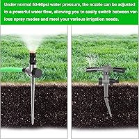 Vista 3 de Aspersor de metal, cobertura ajustable de 360 grados, rociador de metal para jardín, accesorio práctico para césped, jardín, patio, patio, riego