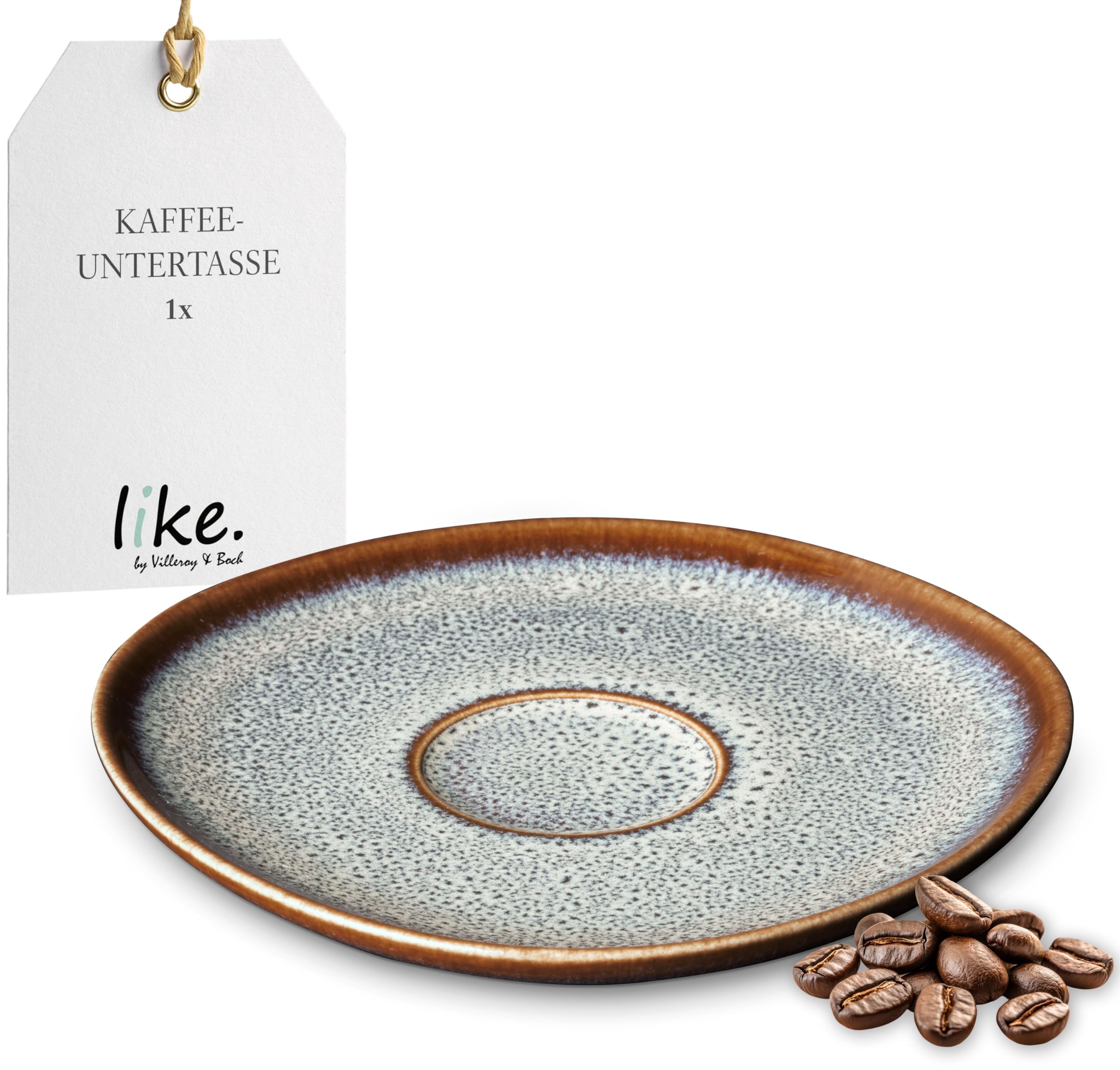 like. by Villeroy & Boch Group by Villeroy & Boch 10-4281-1310 Lave Beige Stoneware Coffee Saucer Dishwasher Safe