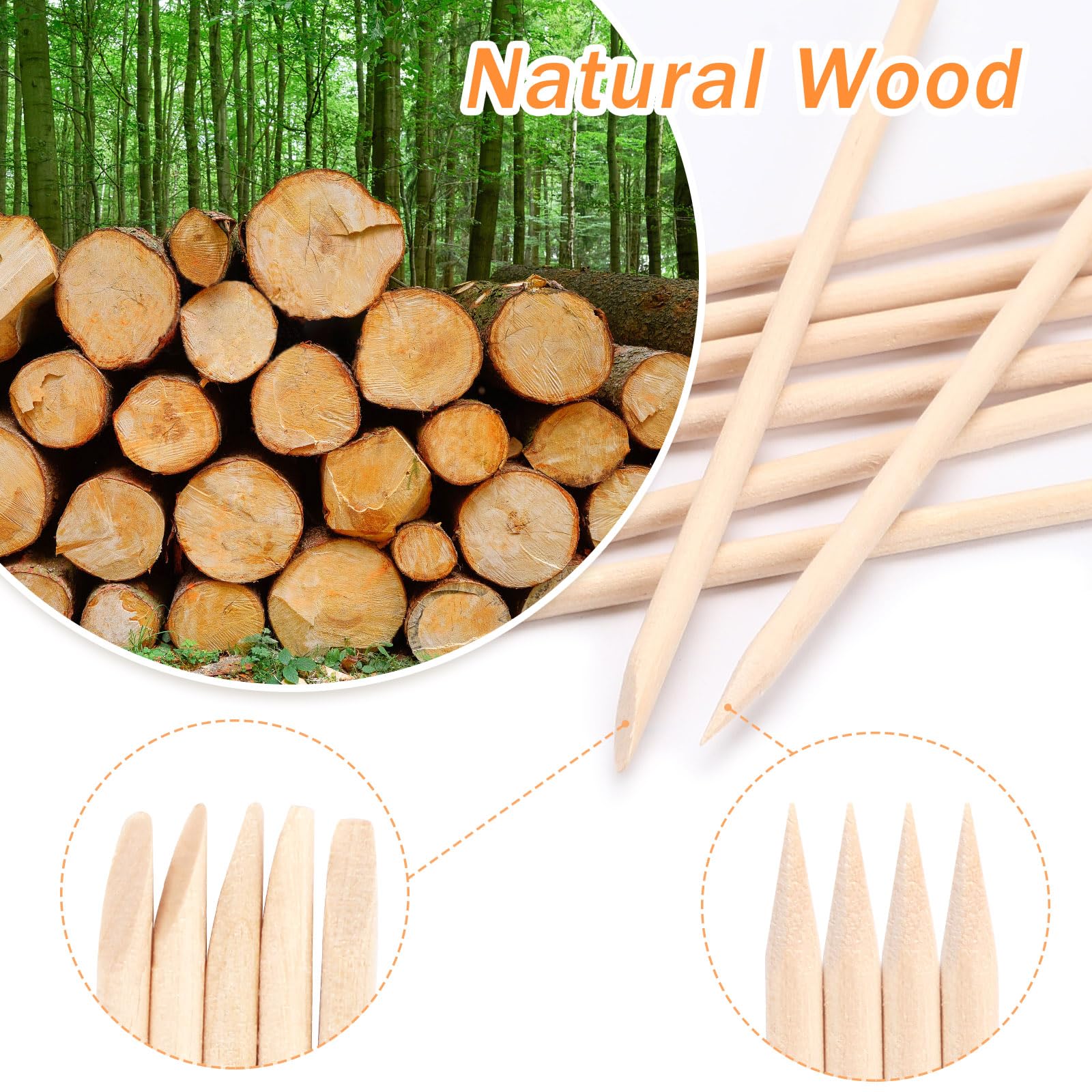 JANYUN 200 Pcs Eyebrow Wax Sticks Waxing Applicator, Wood Wax Spatulas for Face and Small Hair Removal Sticks… (Pointed Flat Handle) - Image 3