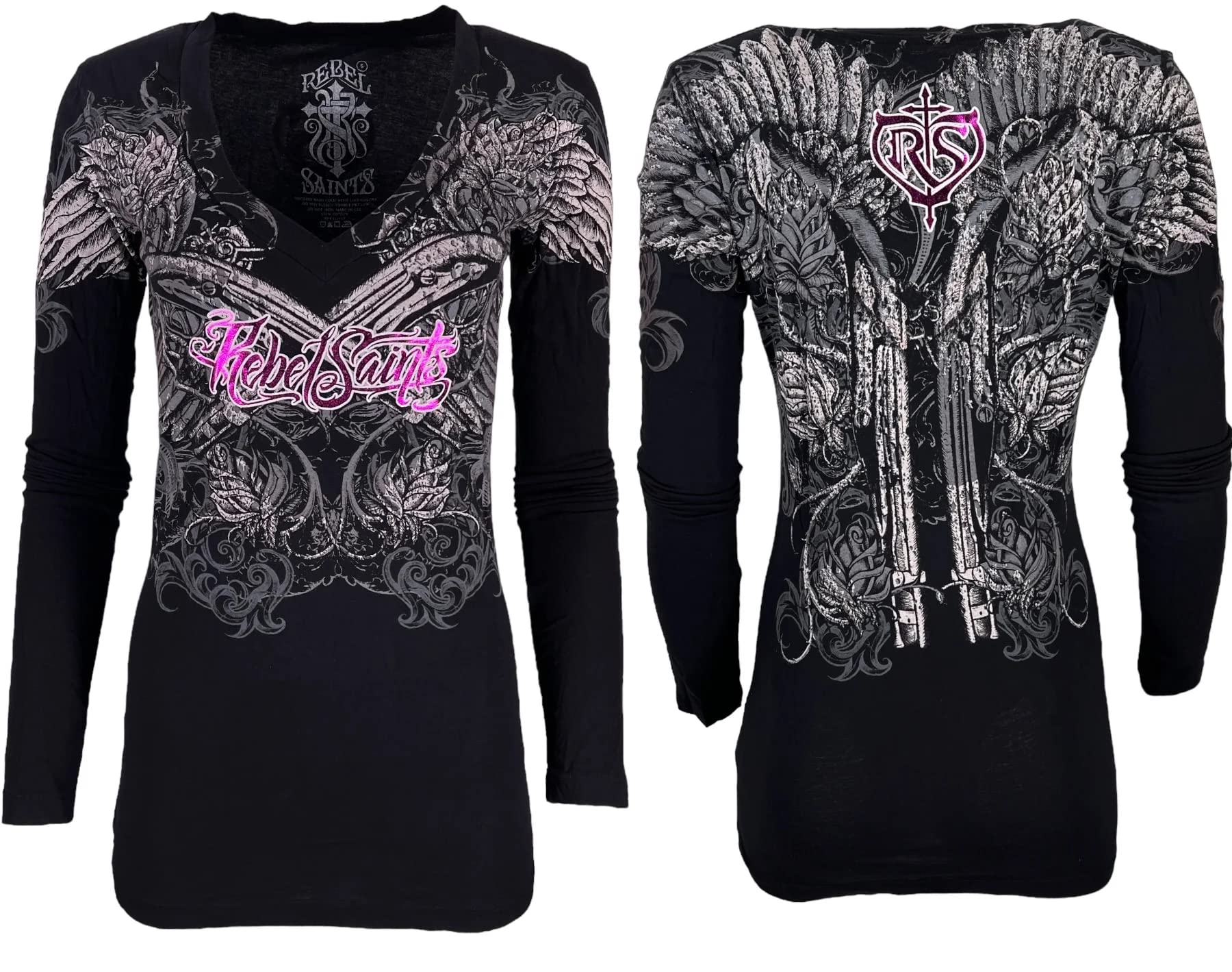 Xtreme CoutureRebel Saint by Affliction Women's T-Shirt Ravenous L Black